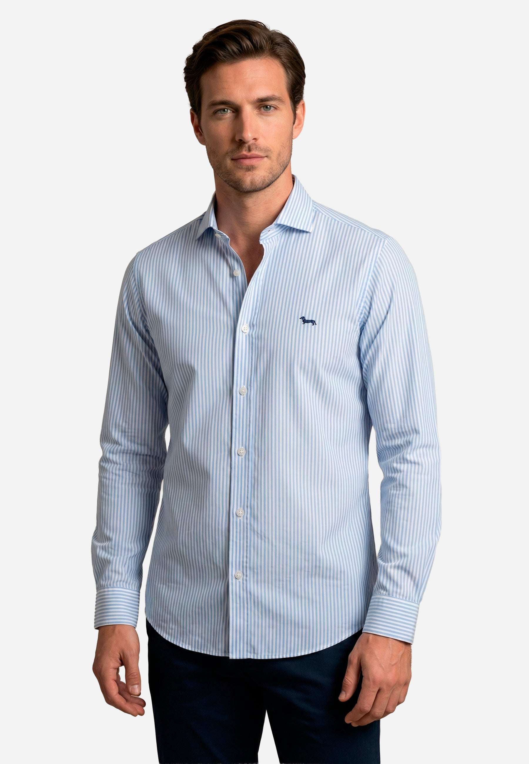 Camisa Azul Rayas Hombre H&B.