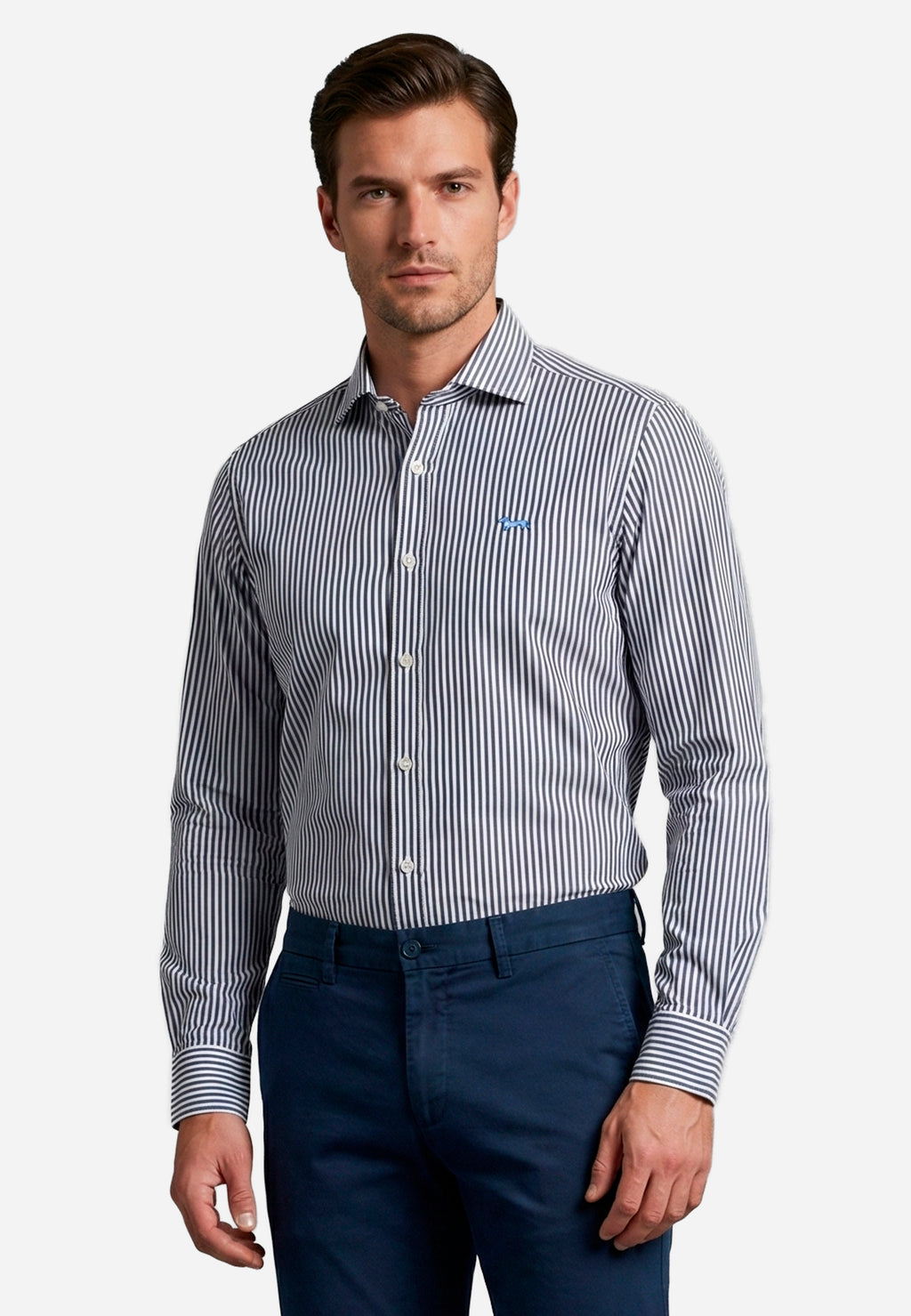 Camisa Azul Rayas Hombre H&B.