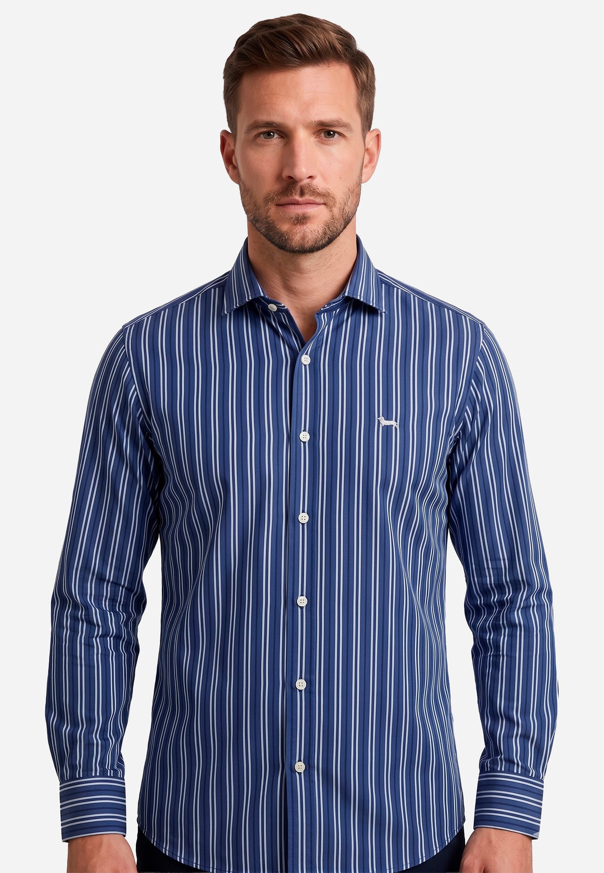 Camisa Azul Rayas Hombre H&B.