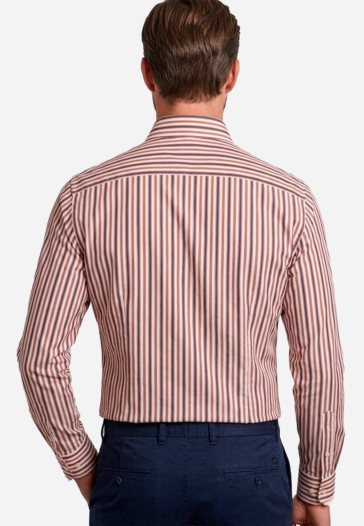 Camisa Naranja Rayas Hombre H&B.