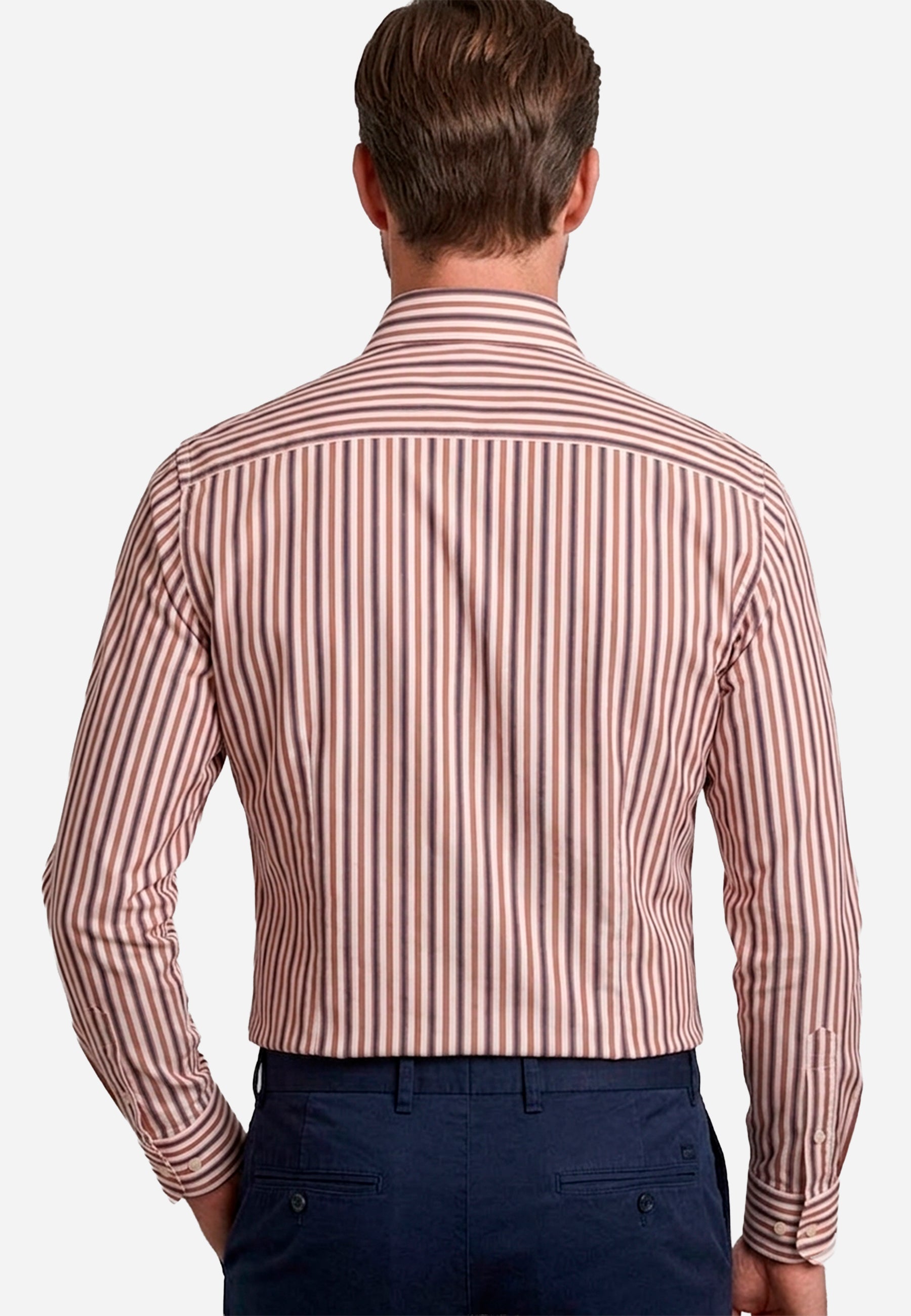 Camisa Naranja Rayas Hombre H&B.