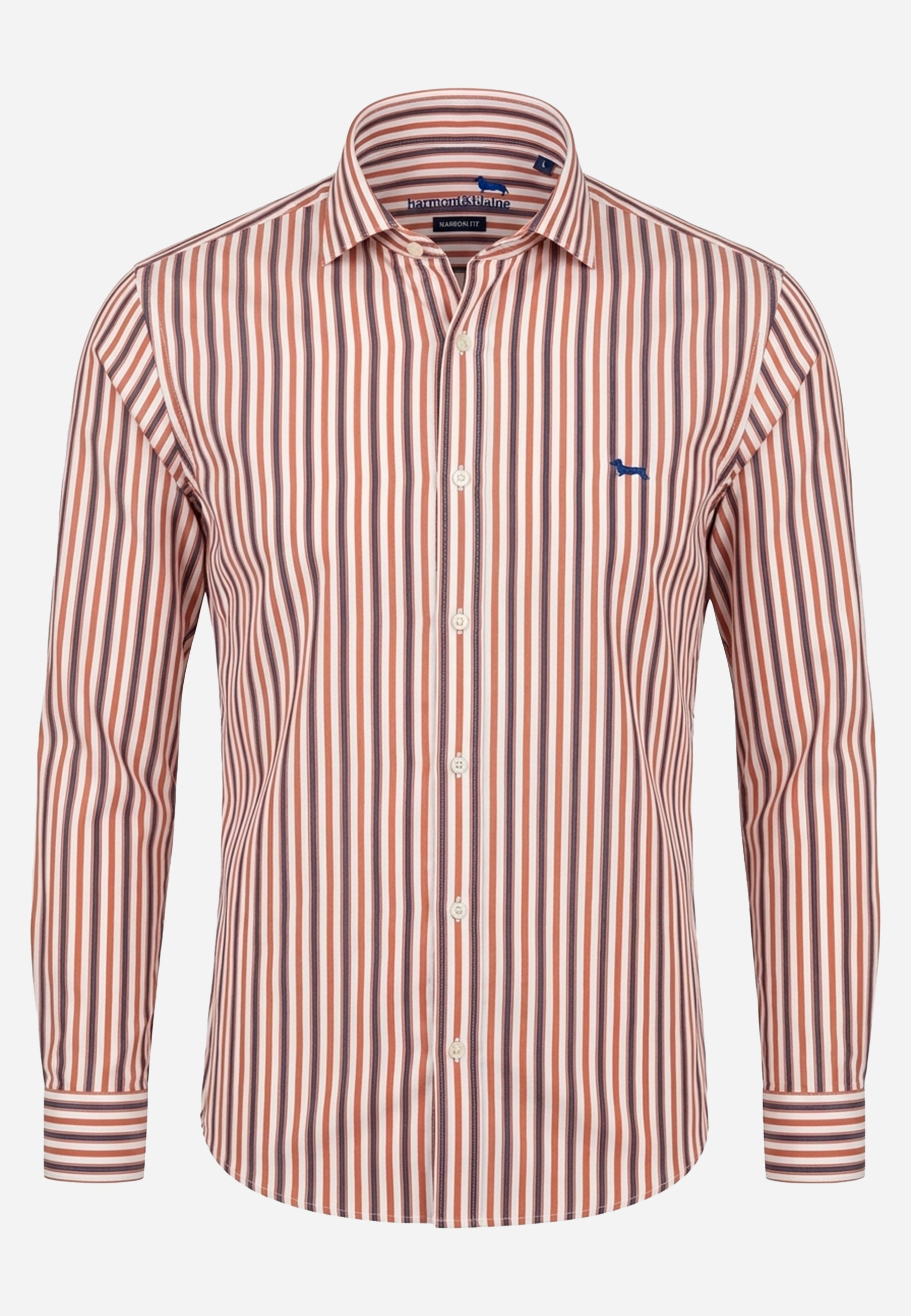 Camisa Naranja Rayas Hombre H&B.
