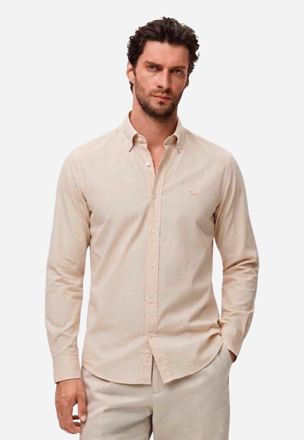 Camisa Beige Hombre H&B.