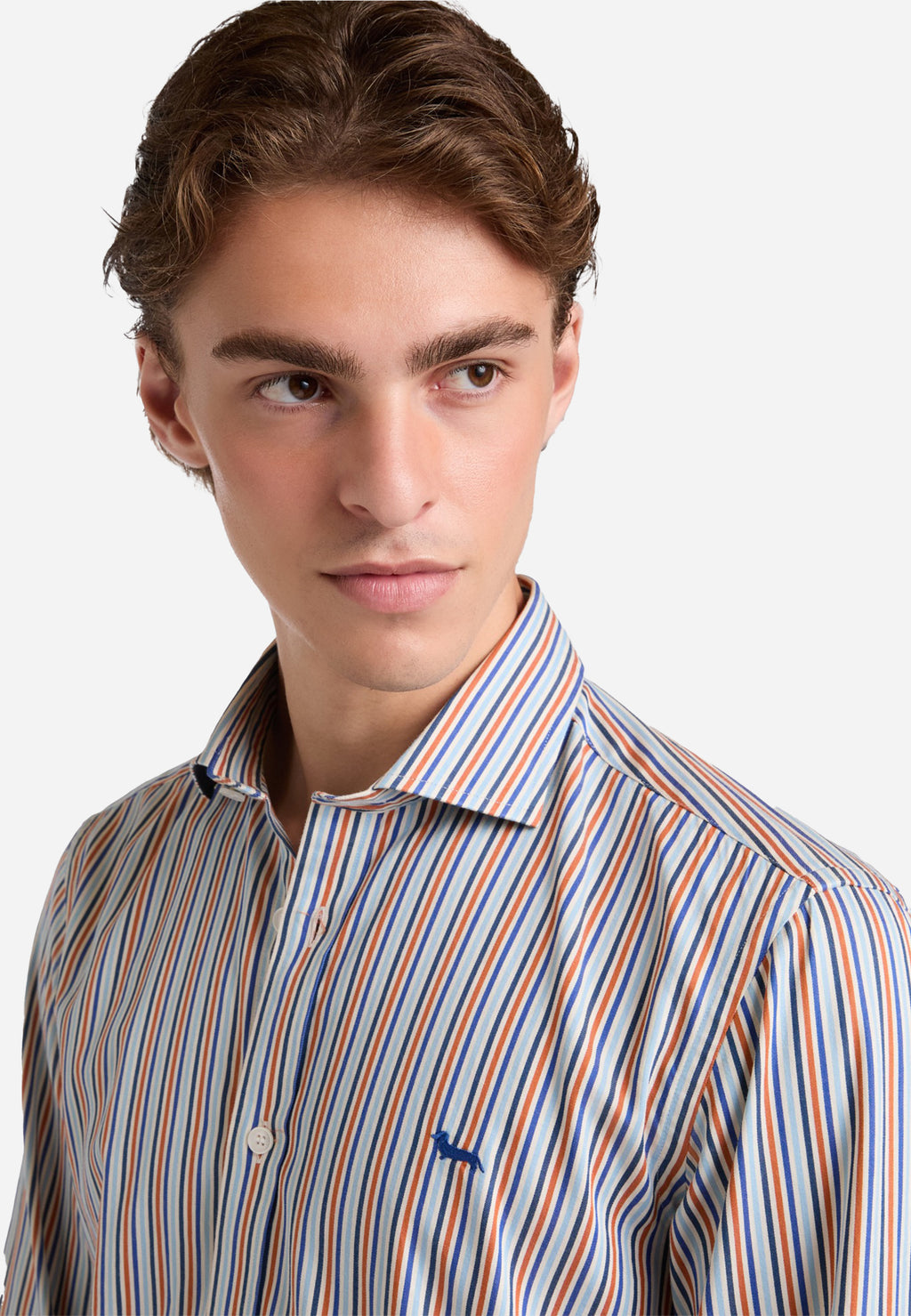 Camisa Naranja Rayas Hombre H&B.