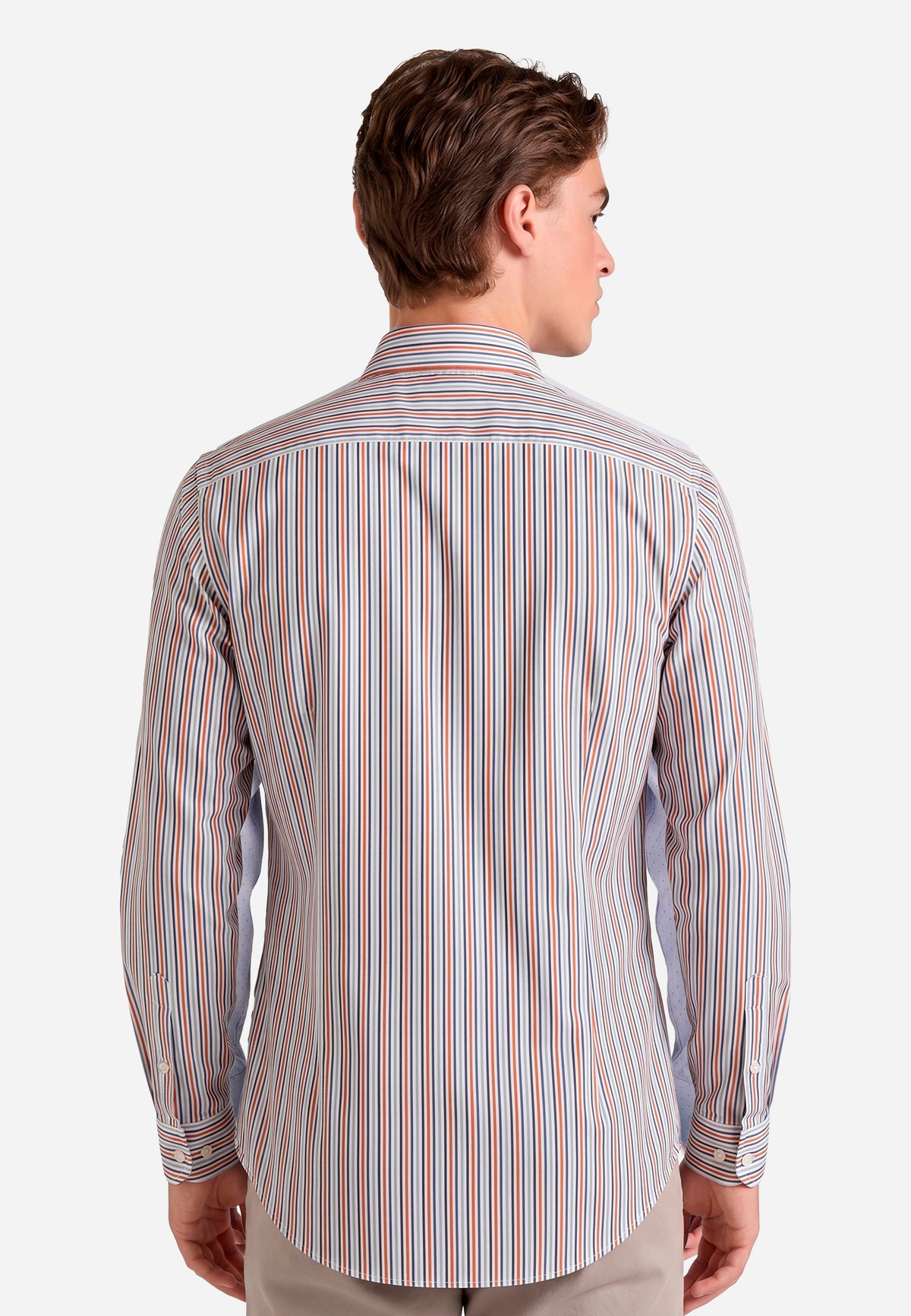 Camisa Naranja Rayas Hombre H&B.
