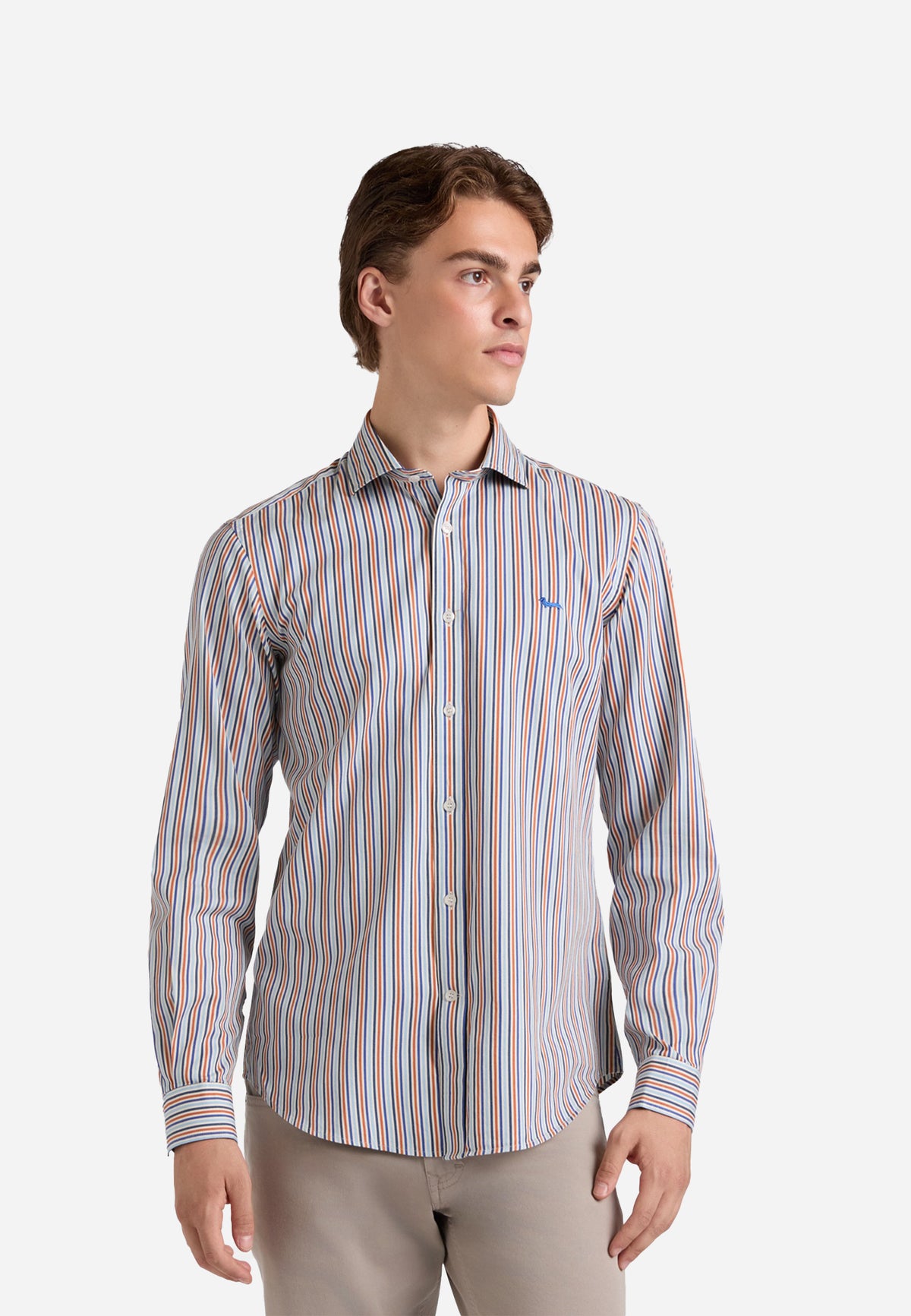 Camisa Naranja Rayas Hombre H&B.