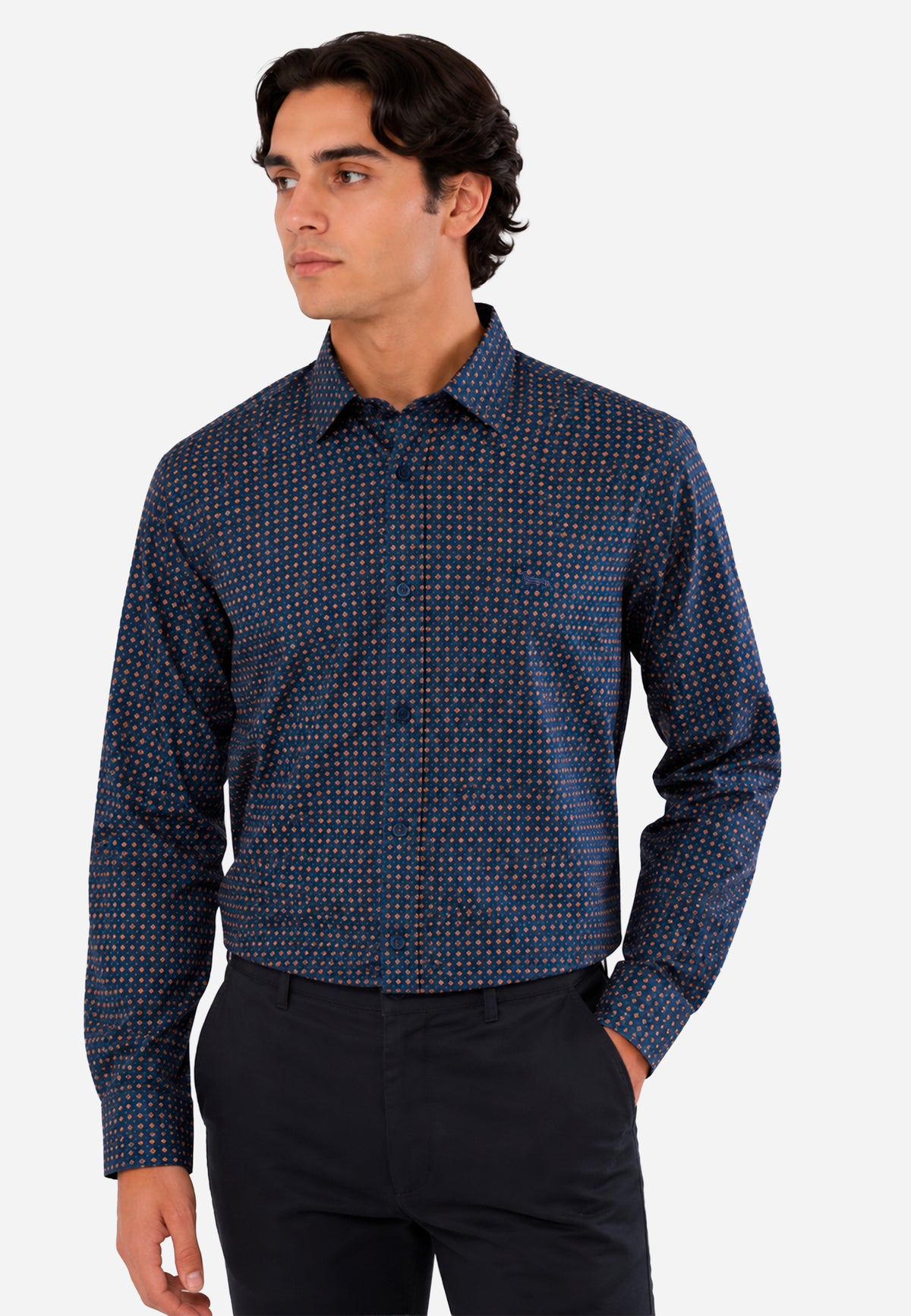 Camisa Sartorial Azul Hombre H&B.
