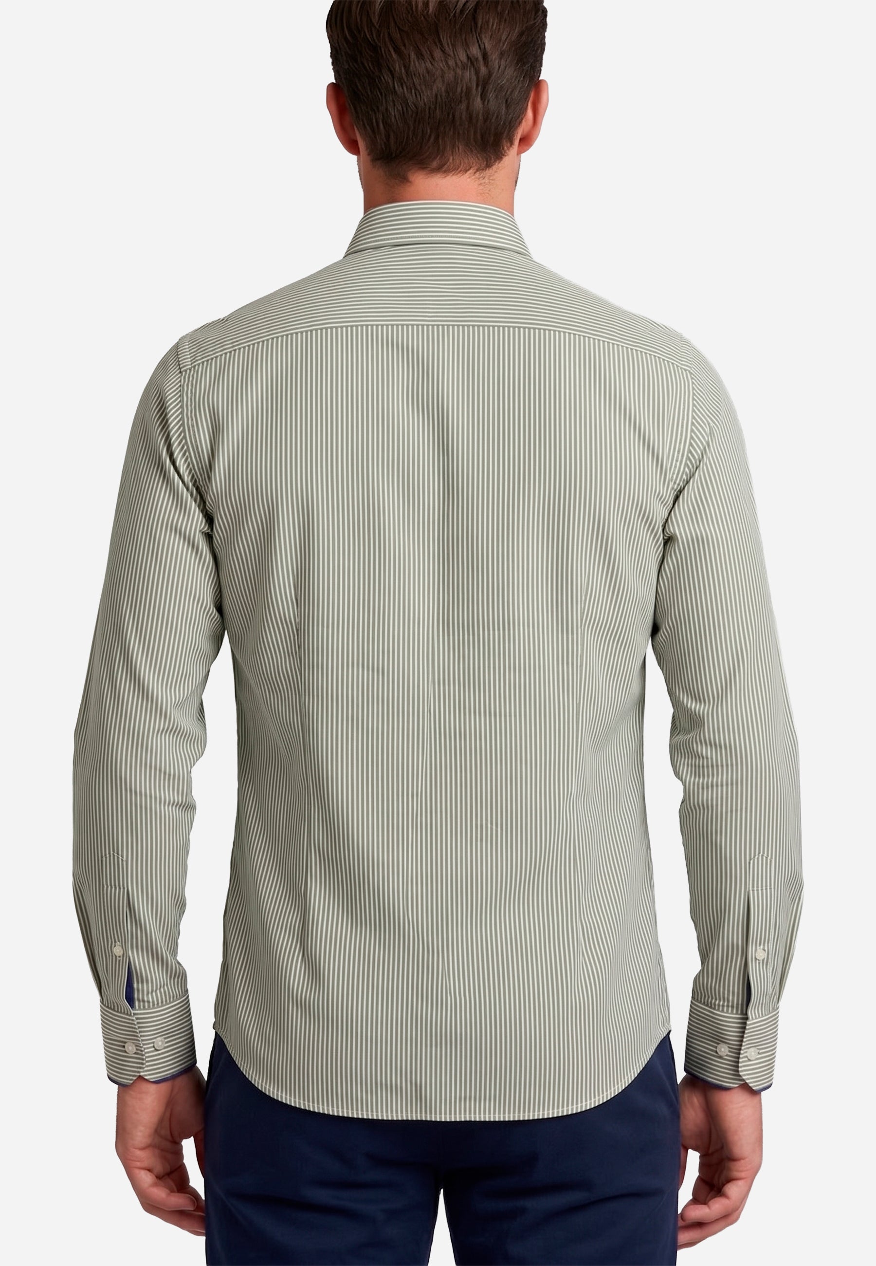 Camisa Verde Rayas Hombre H&B.