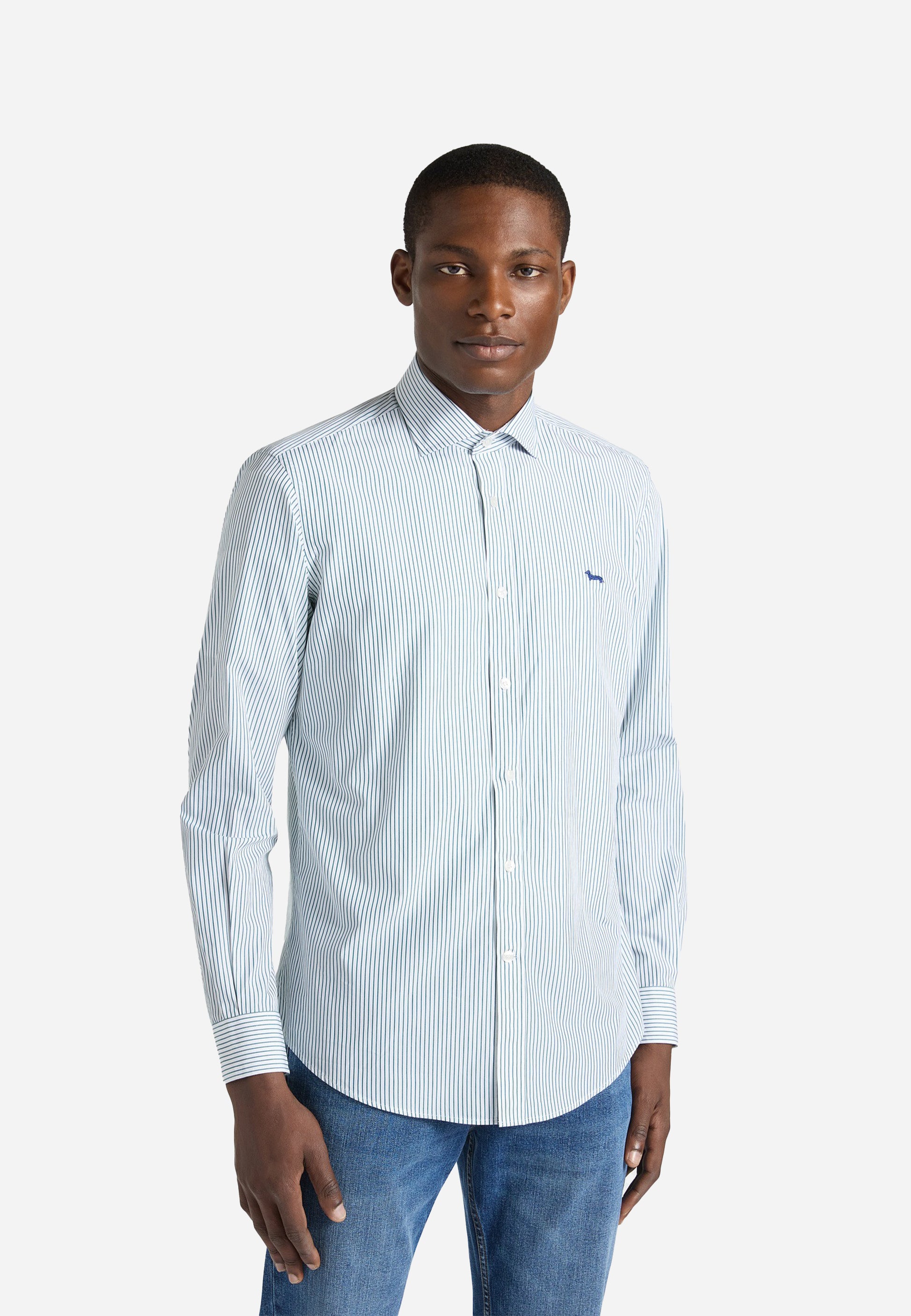 Camisa Verde Rayas H&B.