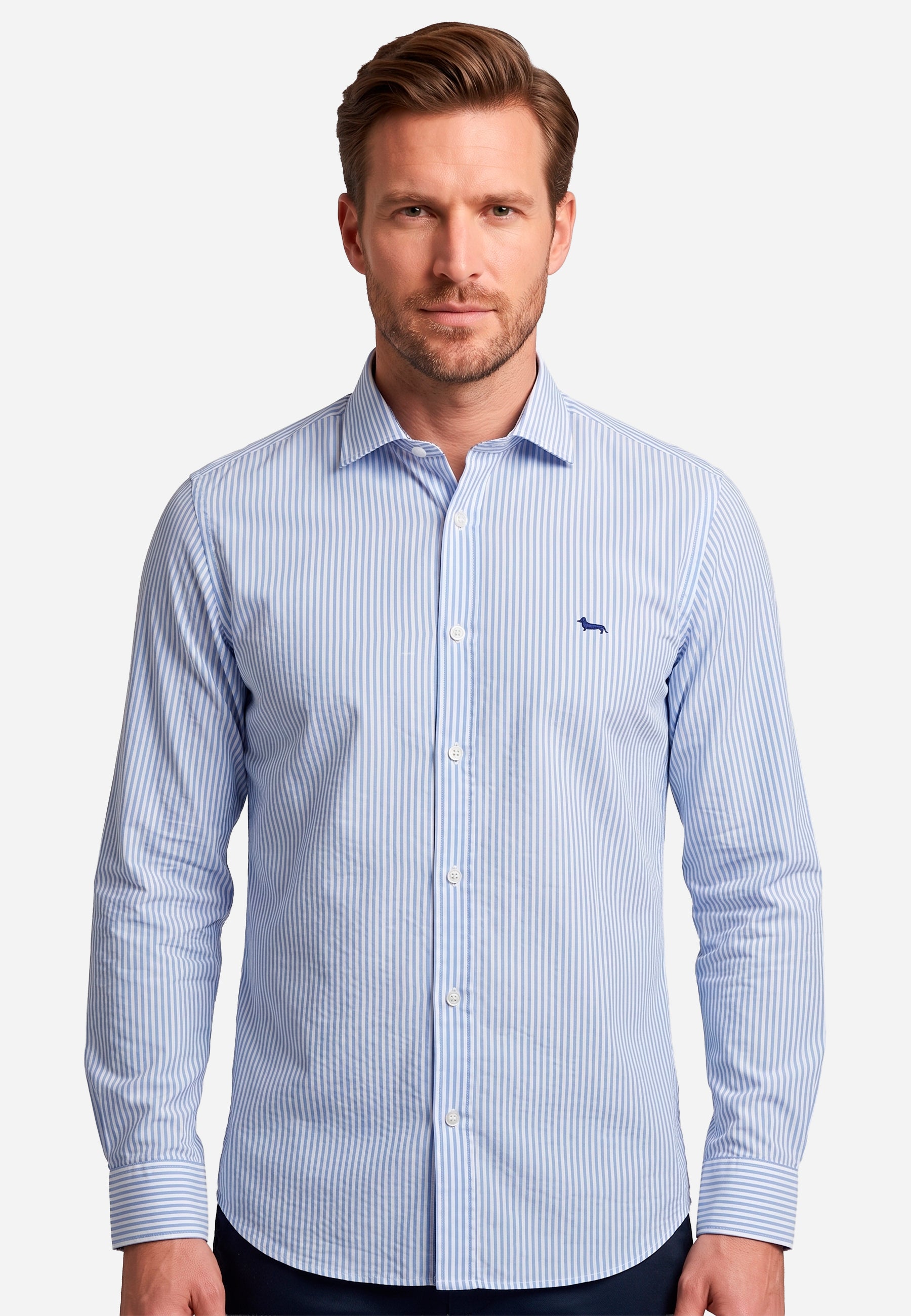 Camisa Azul Rayas Hombre H&B.