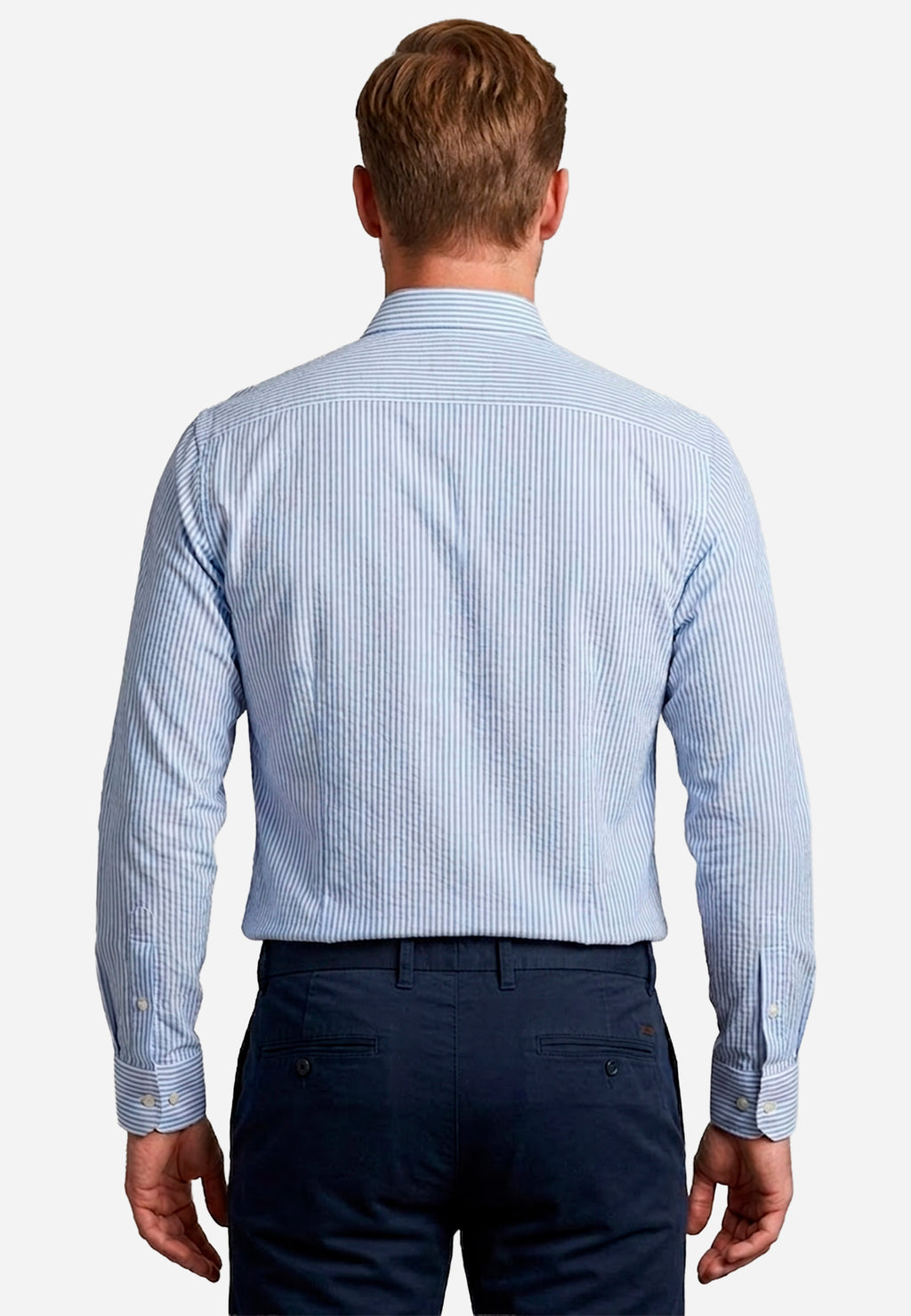 Camisa Azul Rayas Hombre H&B.