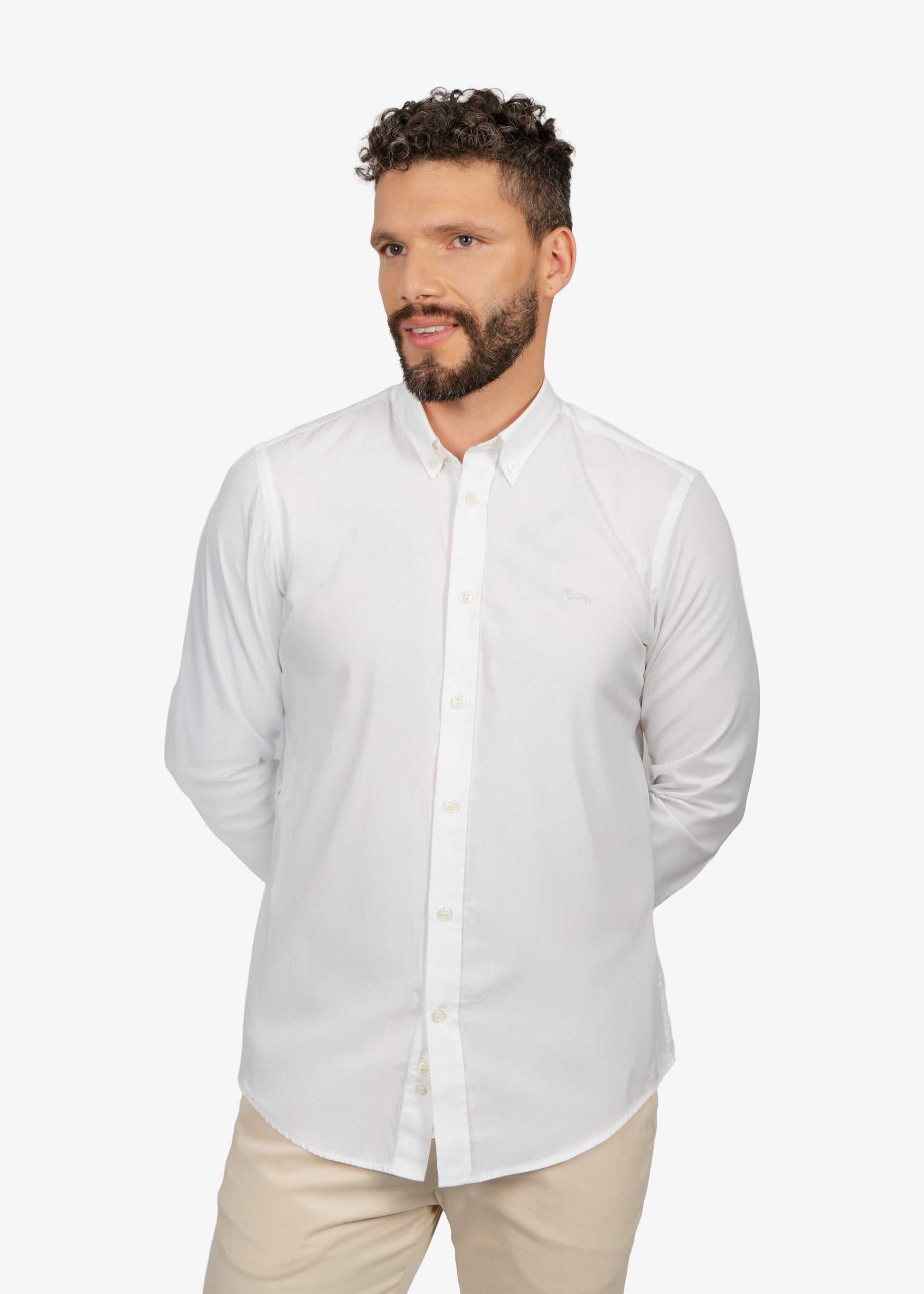 CAMISA SPORT HARMONT & BLAINE BLANCO ALGODON (CR1043N11759M-100)