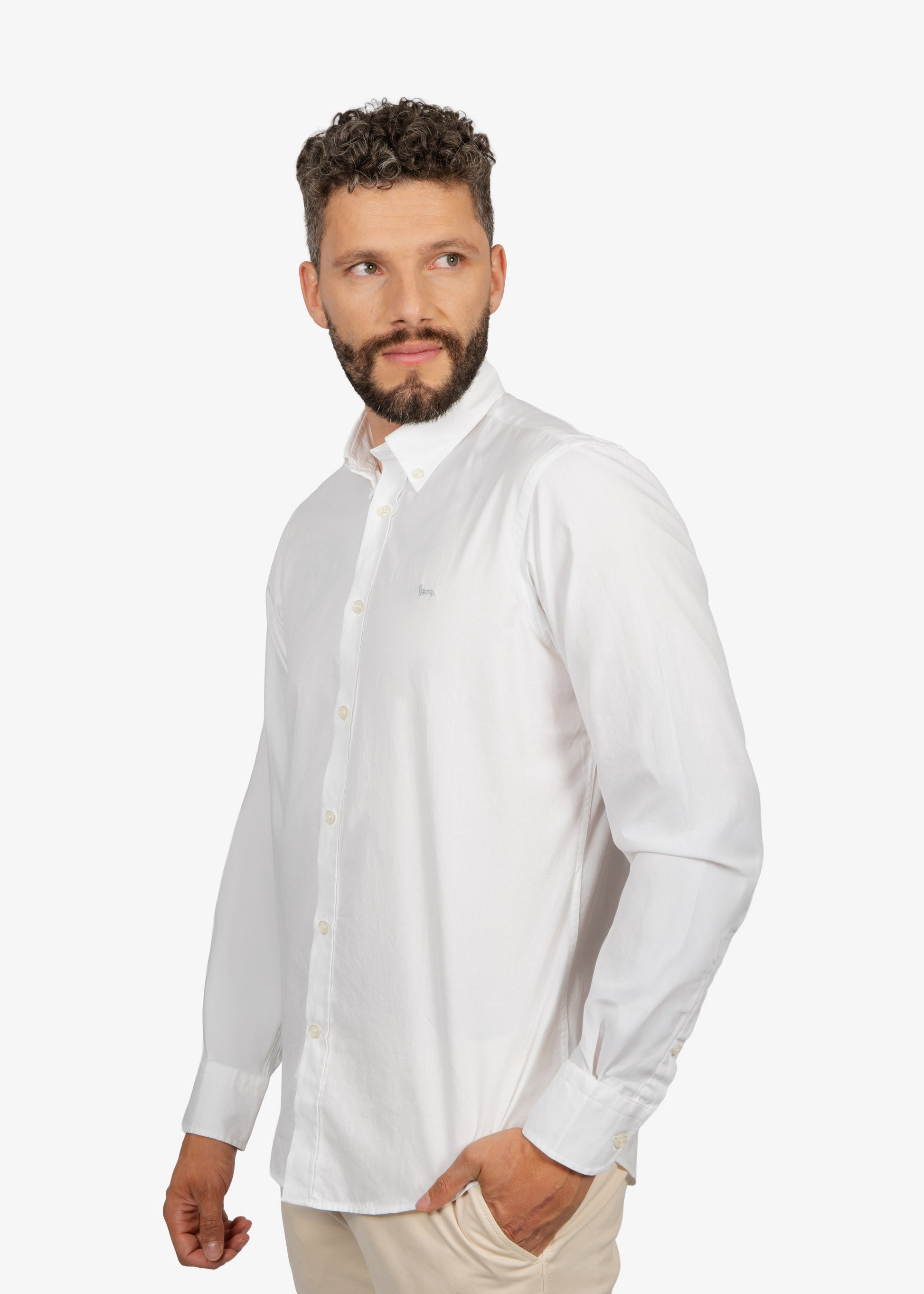 CAMISA SPORT HARMONT & BLAINE BLANCO ALGODON (CR1043N11759M-100)