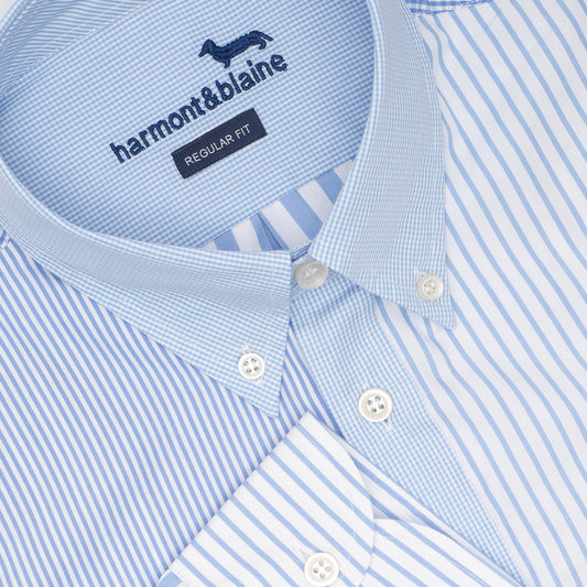CAMISA HARMONT & BLAINE AZUL RYAS (CRJ008011727B-831)