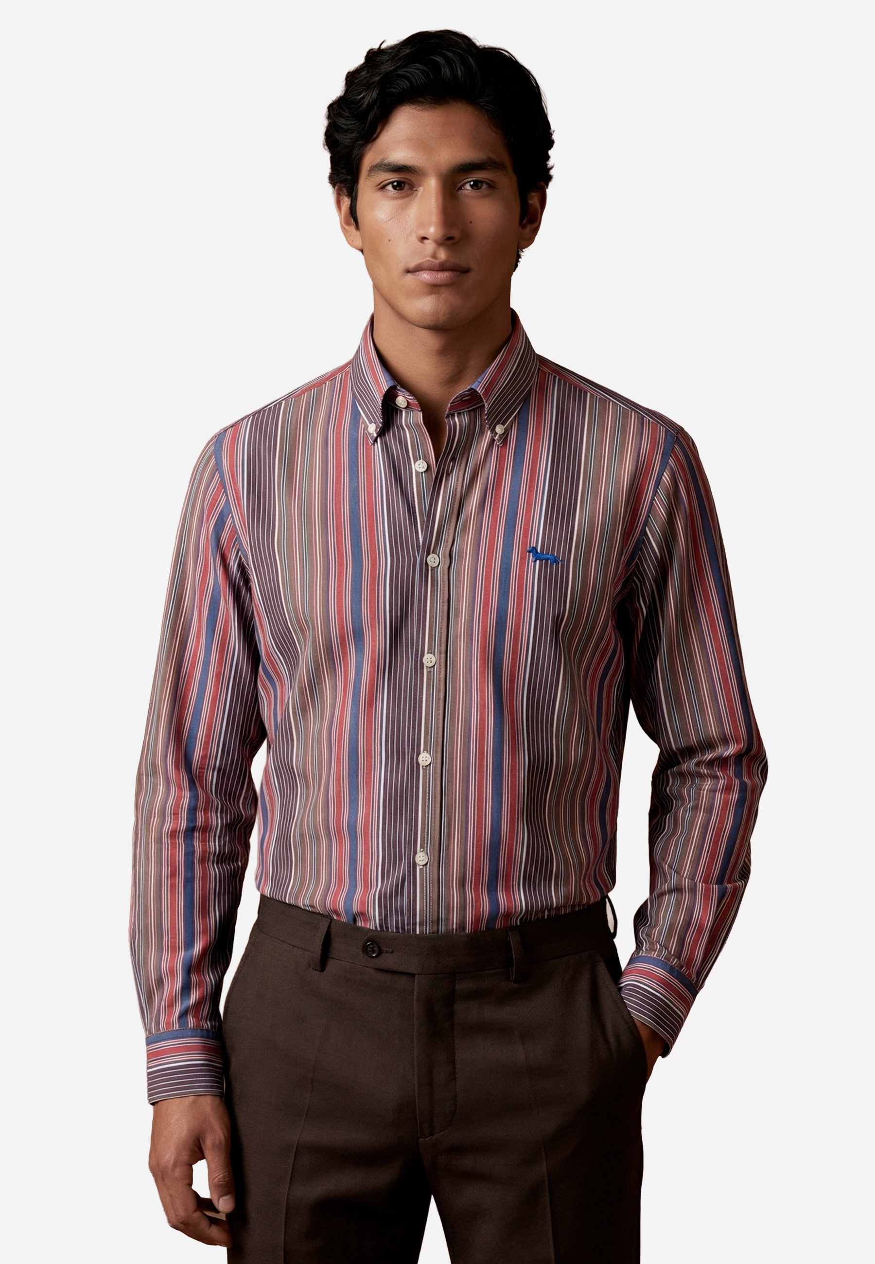 Camisa Rojas Rayas Hombre H&B.
