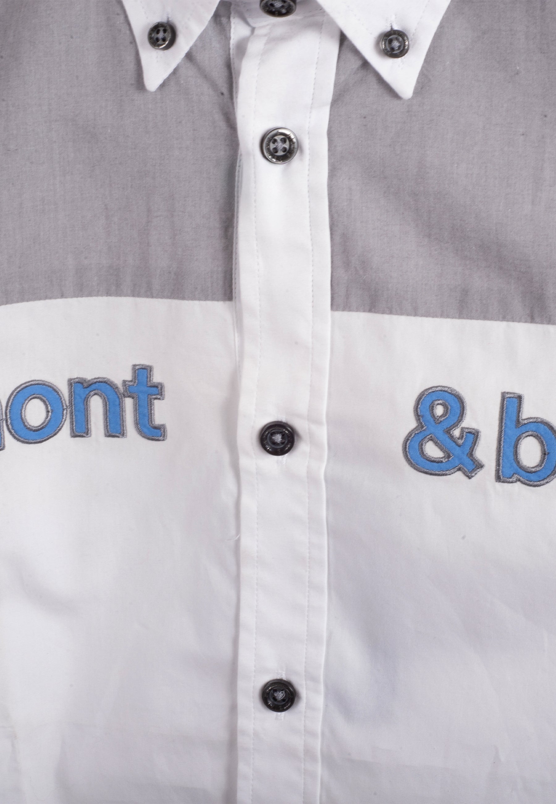 Camisa Blanca-Gris Hombre H&B.