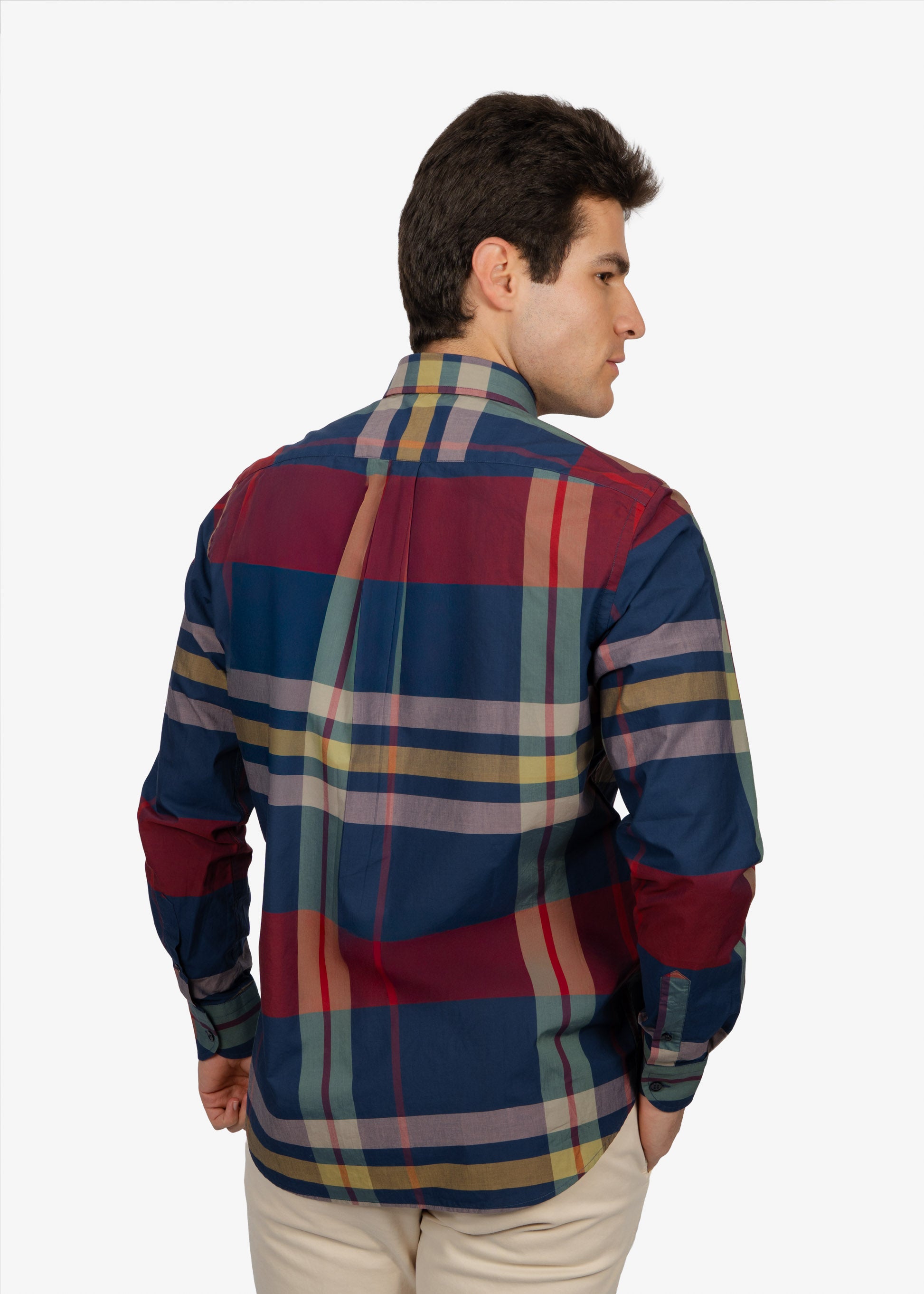 CAMISA SPORT HARMONT & BLAINE AZUL ALGODON (RM001012925M-801)