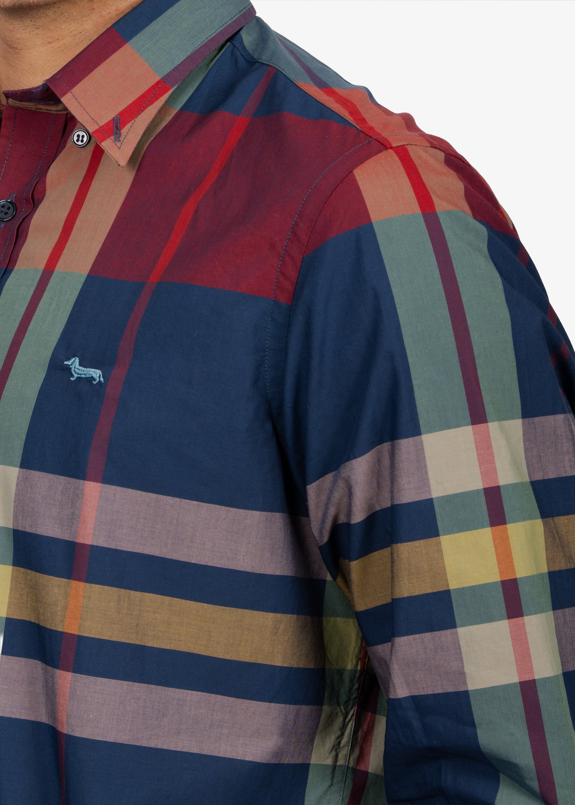 CAMISA SPORT HARMONT & BLAINE AZUL ALGODON (RM001012925M-801)
