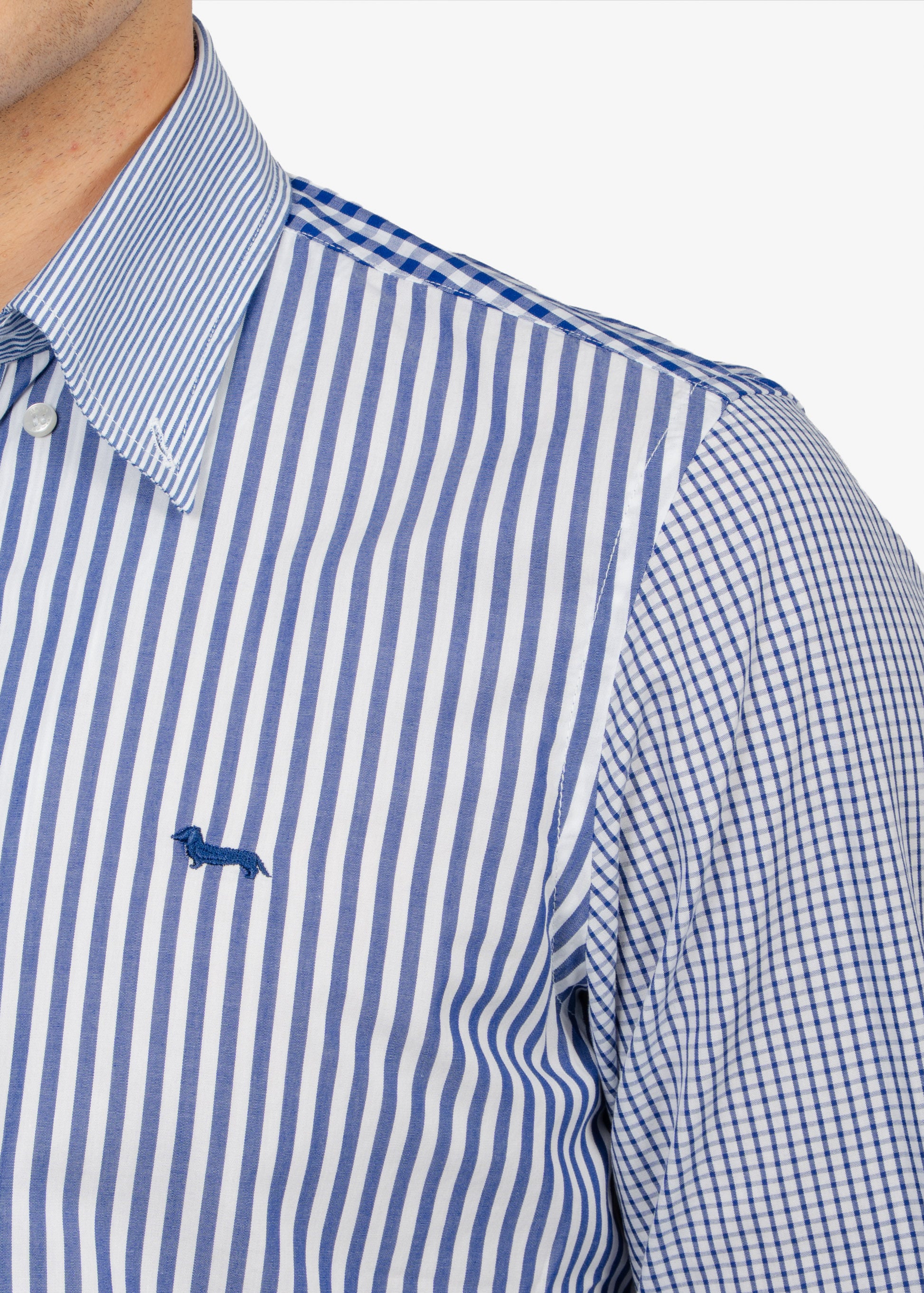 CAMISA SPORT HARMONT & BLAINE AZUL RYS ALG(CRM008002356B-801)