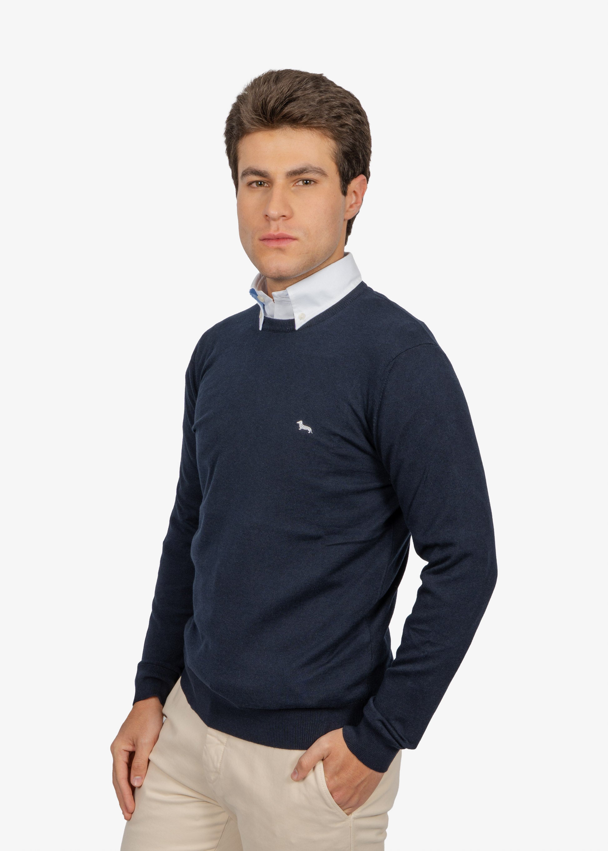 Sweater Cuello Redondo Azul Marino