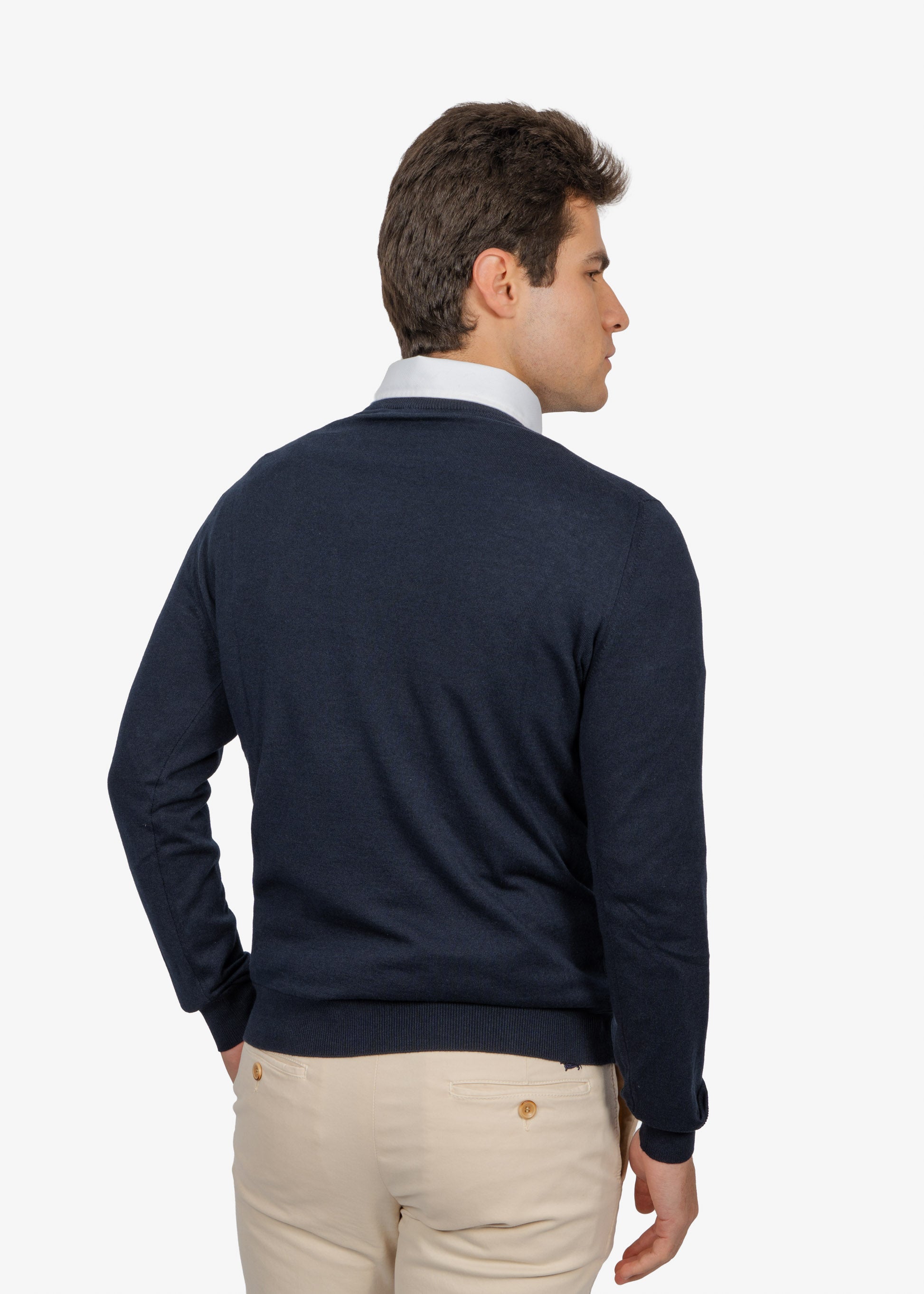 Sweater Cuello Redondo Azul Marino