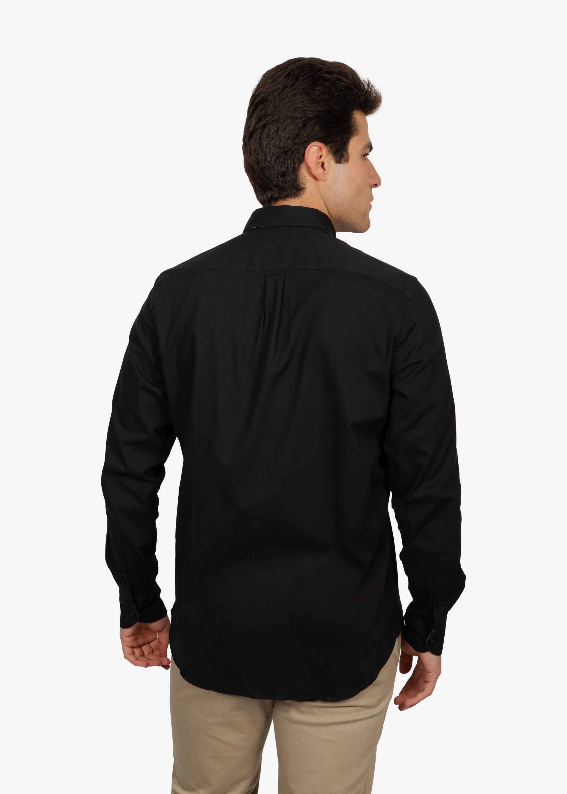 CAMISA SPORT HARMONT & BLAINE NEGRO ALGODON (CRM011012581M-999)