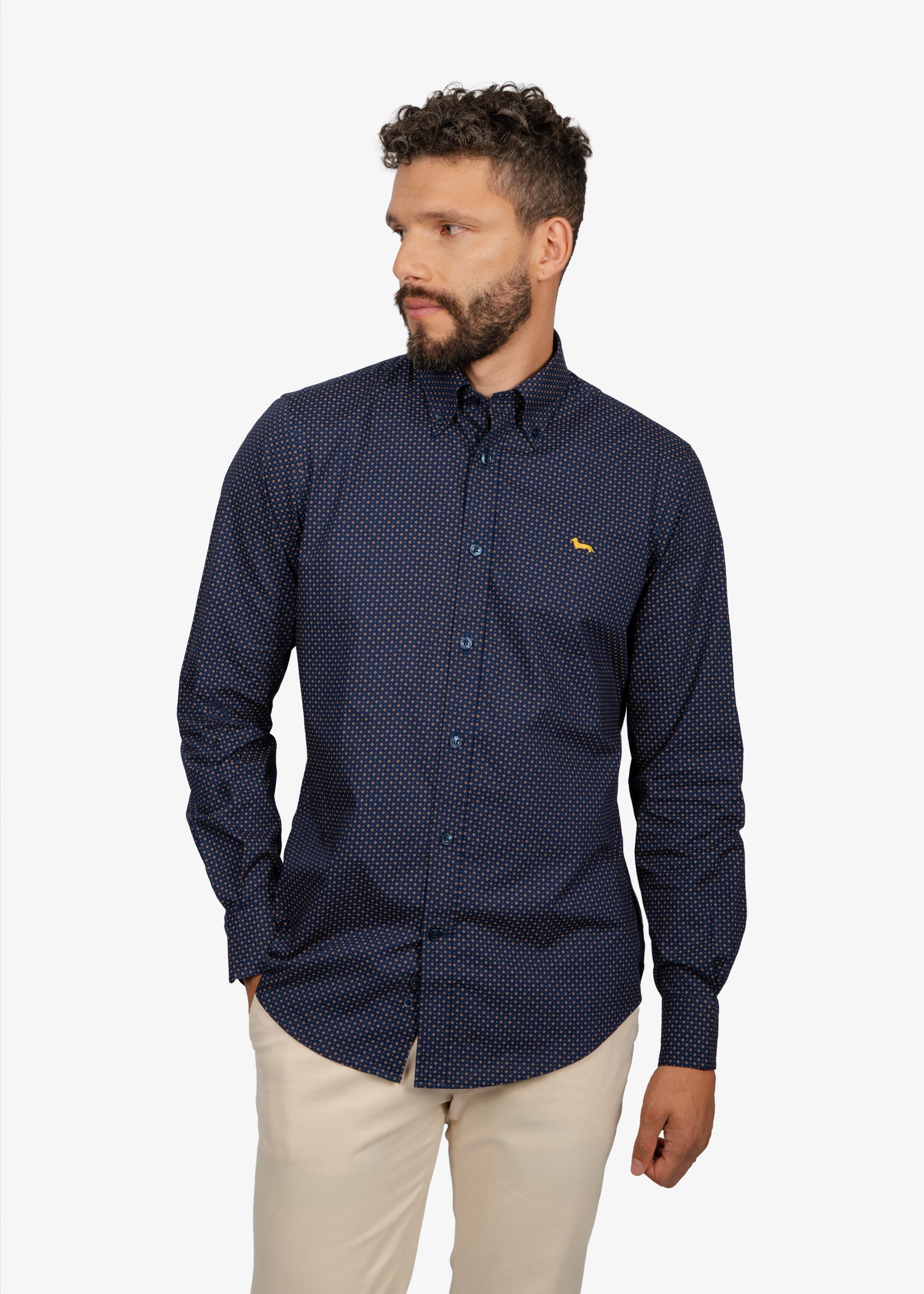 CAMISA SPORT HARMONT & BLAINE AZUL ALGODON (CRM026012983B-801)