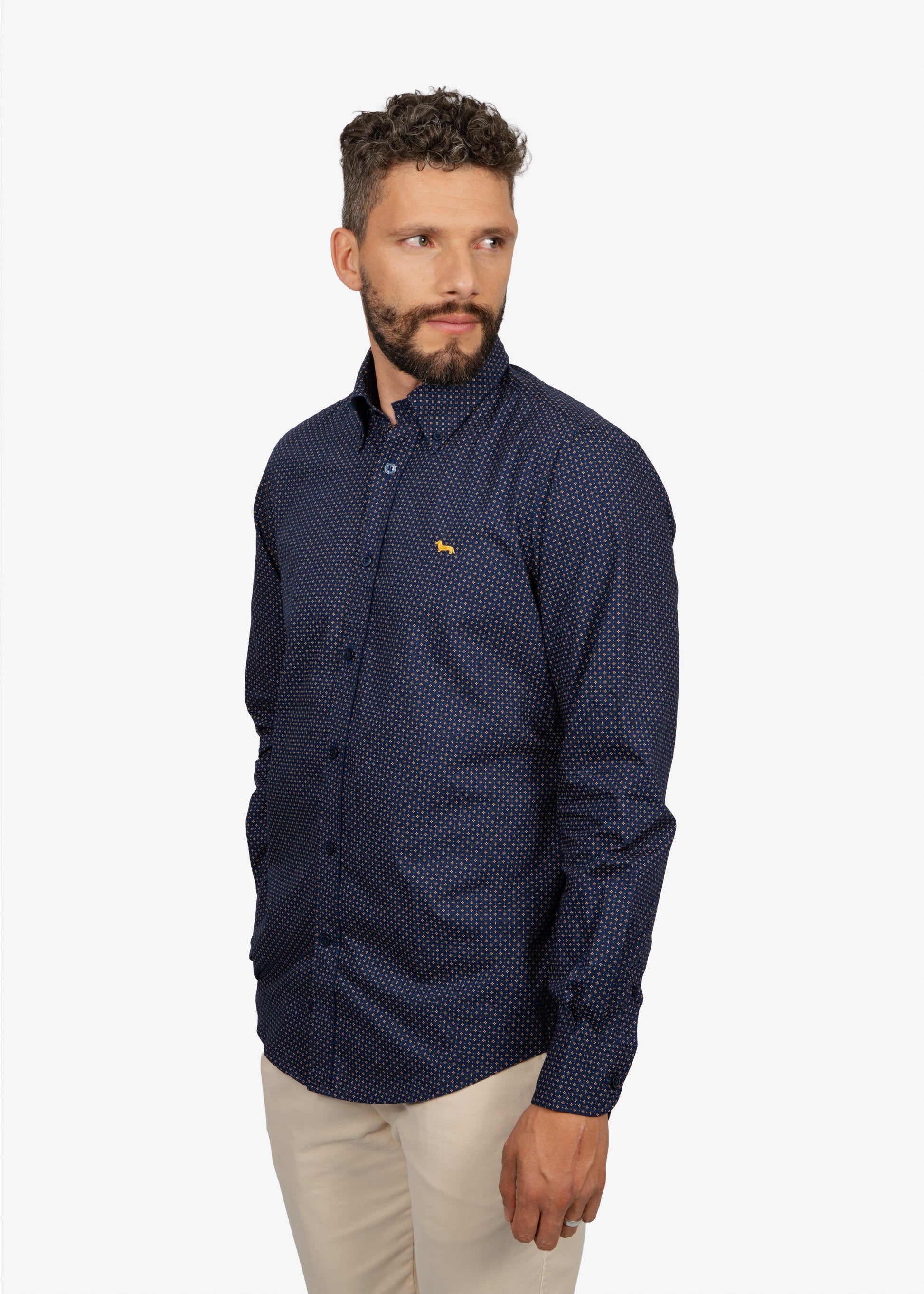 CAMISA SPORT HARMONT & BLAINE AZUL ALGODON (CRM026012983B-801)