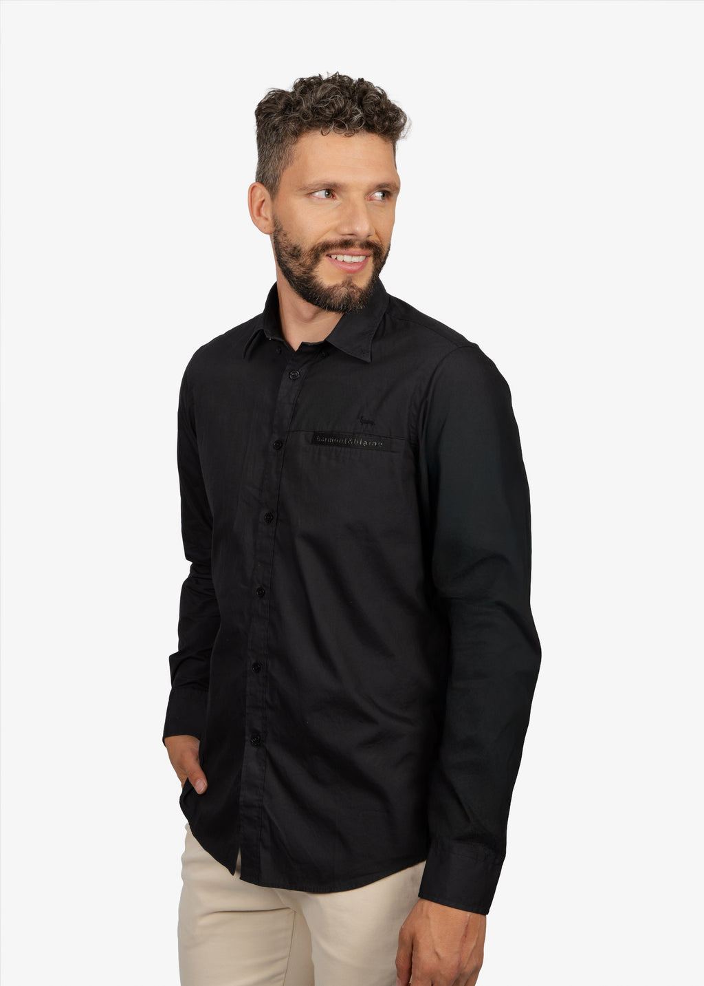 Camisa Sport Negra en Algodón H&B