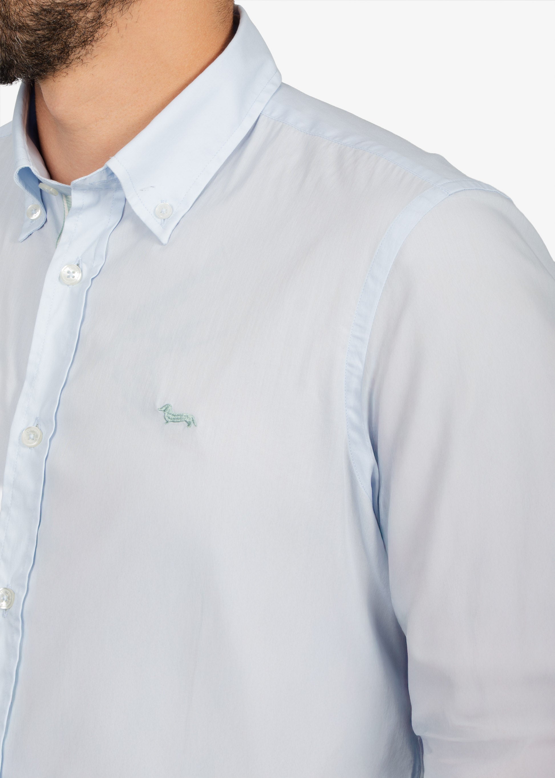 CAMISA SPORT HARMONT & BLAINE AZUL ALG + PA +EA(CRM506007746M-809 )