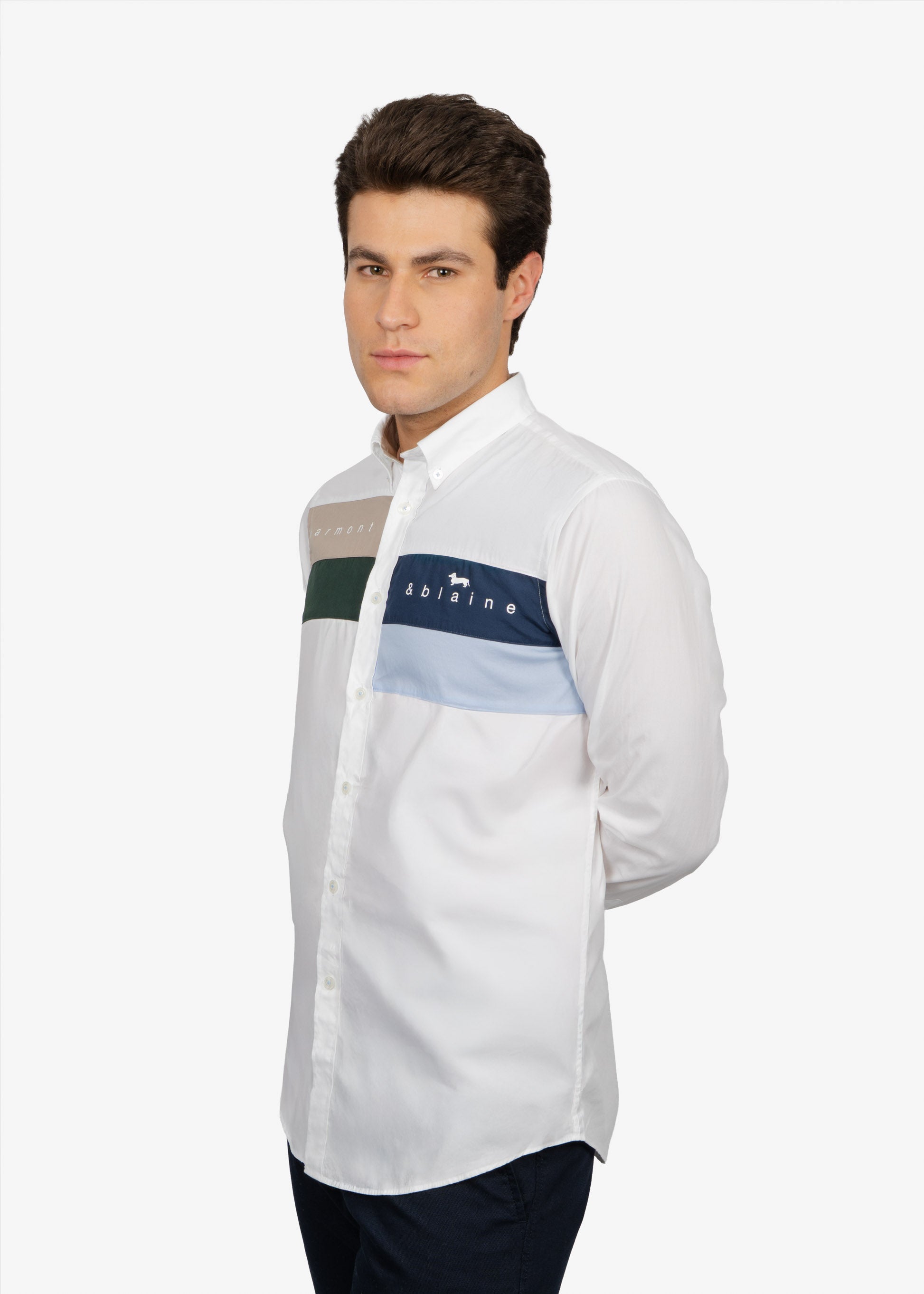 CAMISA SPORT HARMONT & BLAINE BLANCO ALGODON (CRM510008799M-100 )