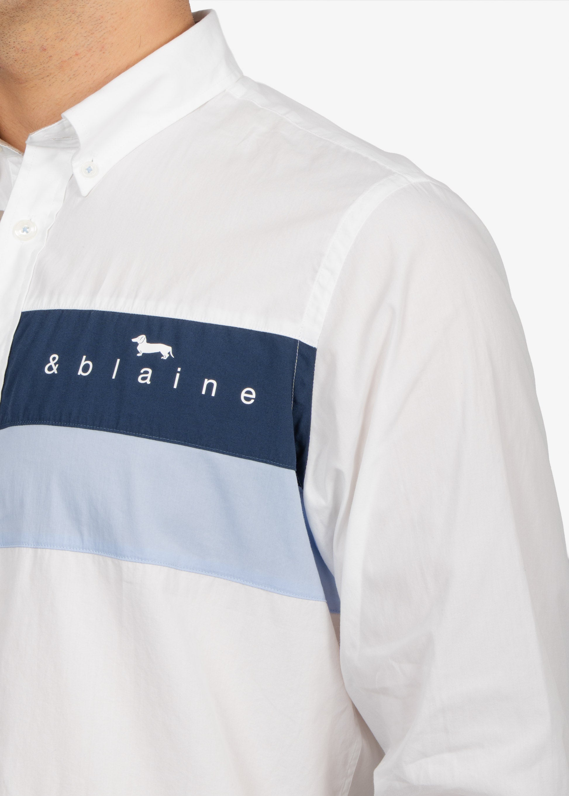 CAMISA SPORT HARMONT & BLAINE BLANCO ALGODON (CRM510008799M-100 )