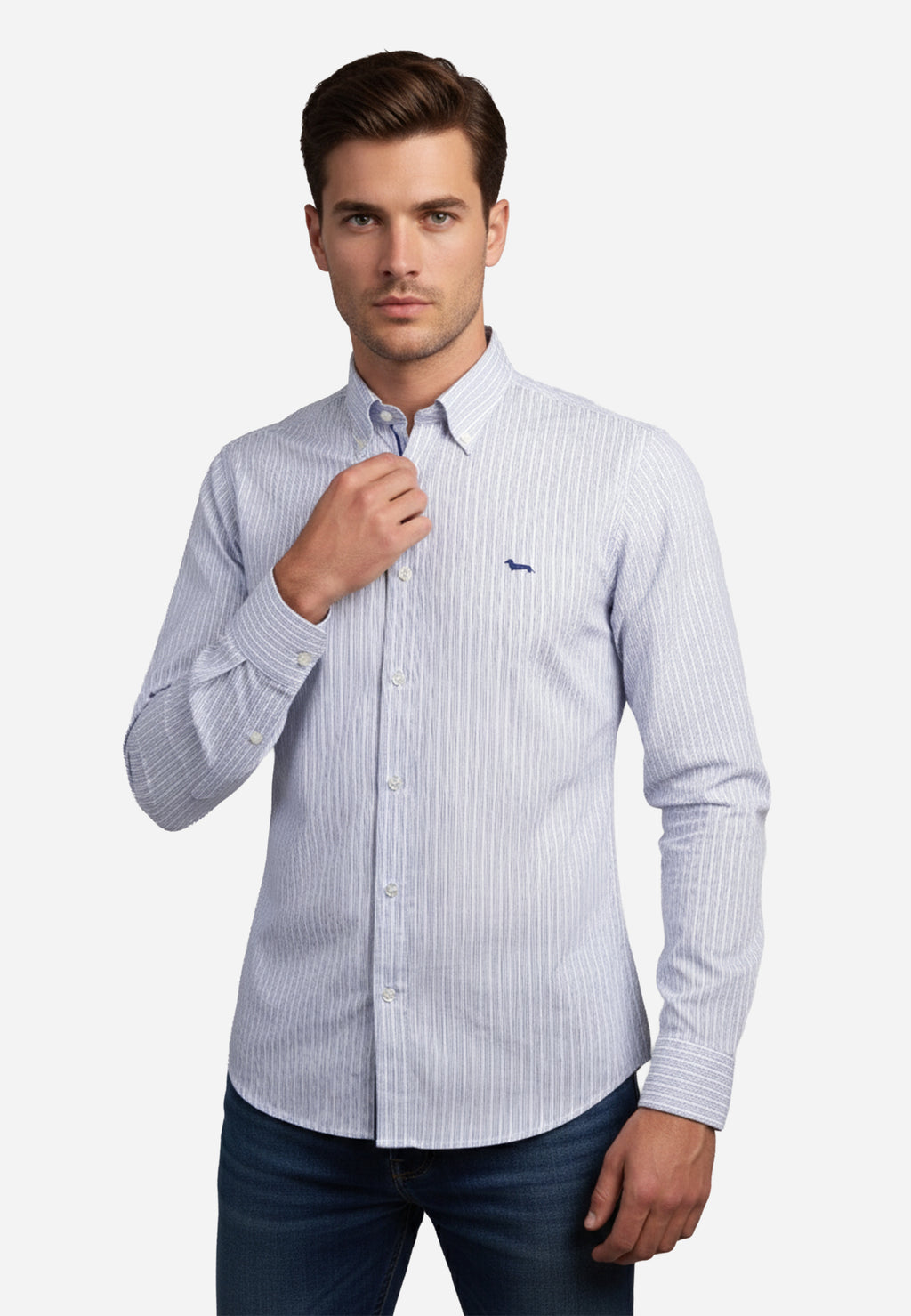Camisa Rayas Celeste H&B