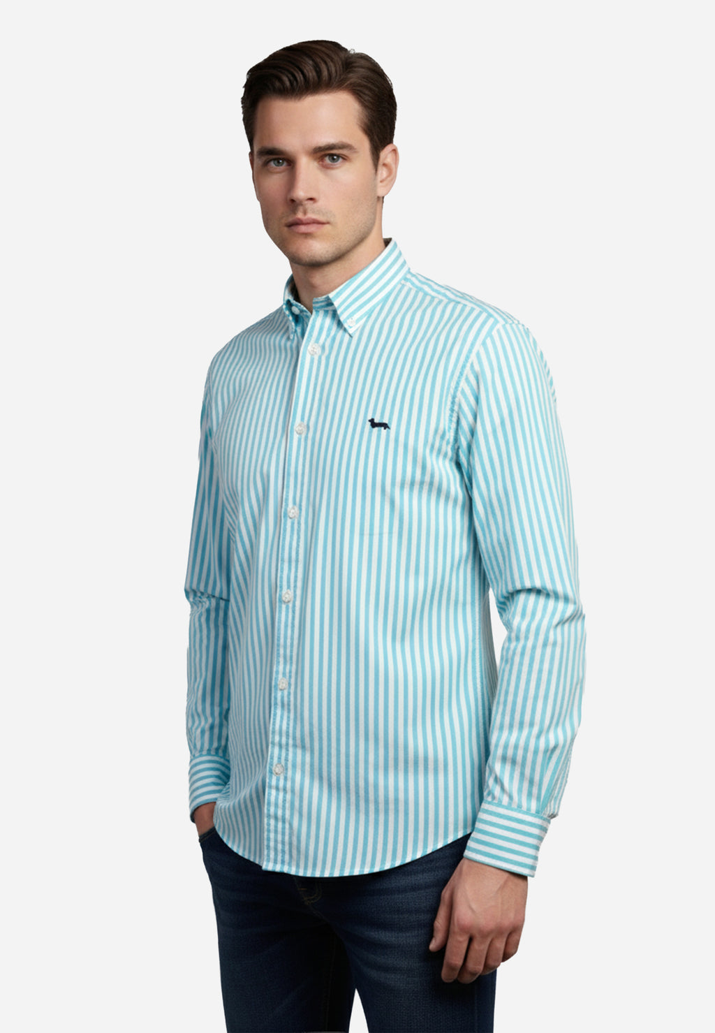 Camiseta Estampada Rayas Verde Menta H&B