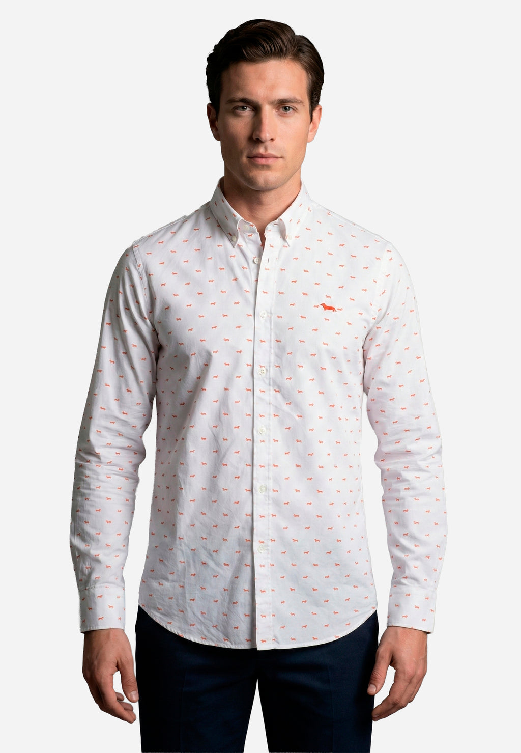 Camisa Blanca/Roja Logo H&B