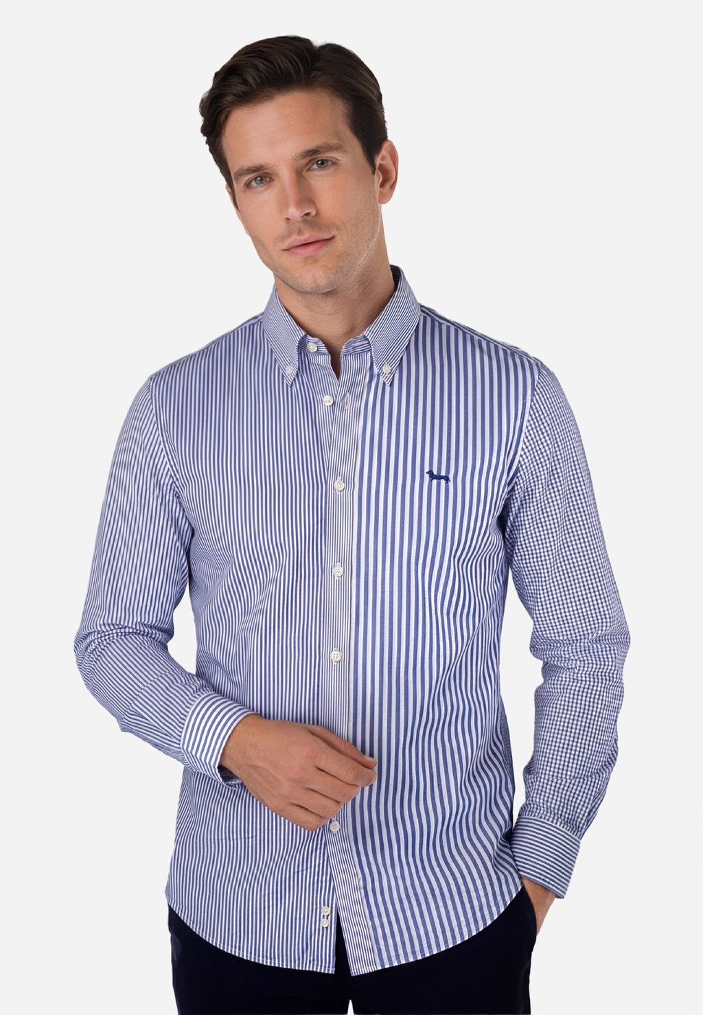 Camisa Rayas Verticales Azul H&B