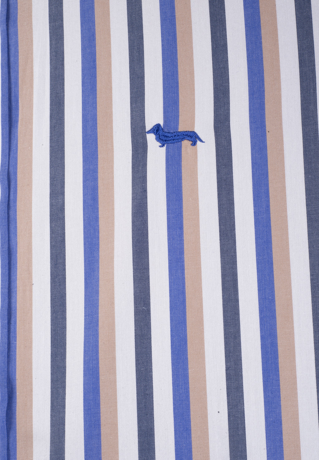 Camisa Hombre Rayas Azul/Café H&B