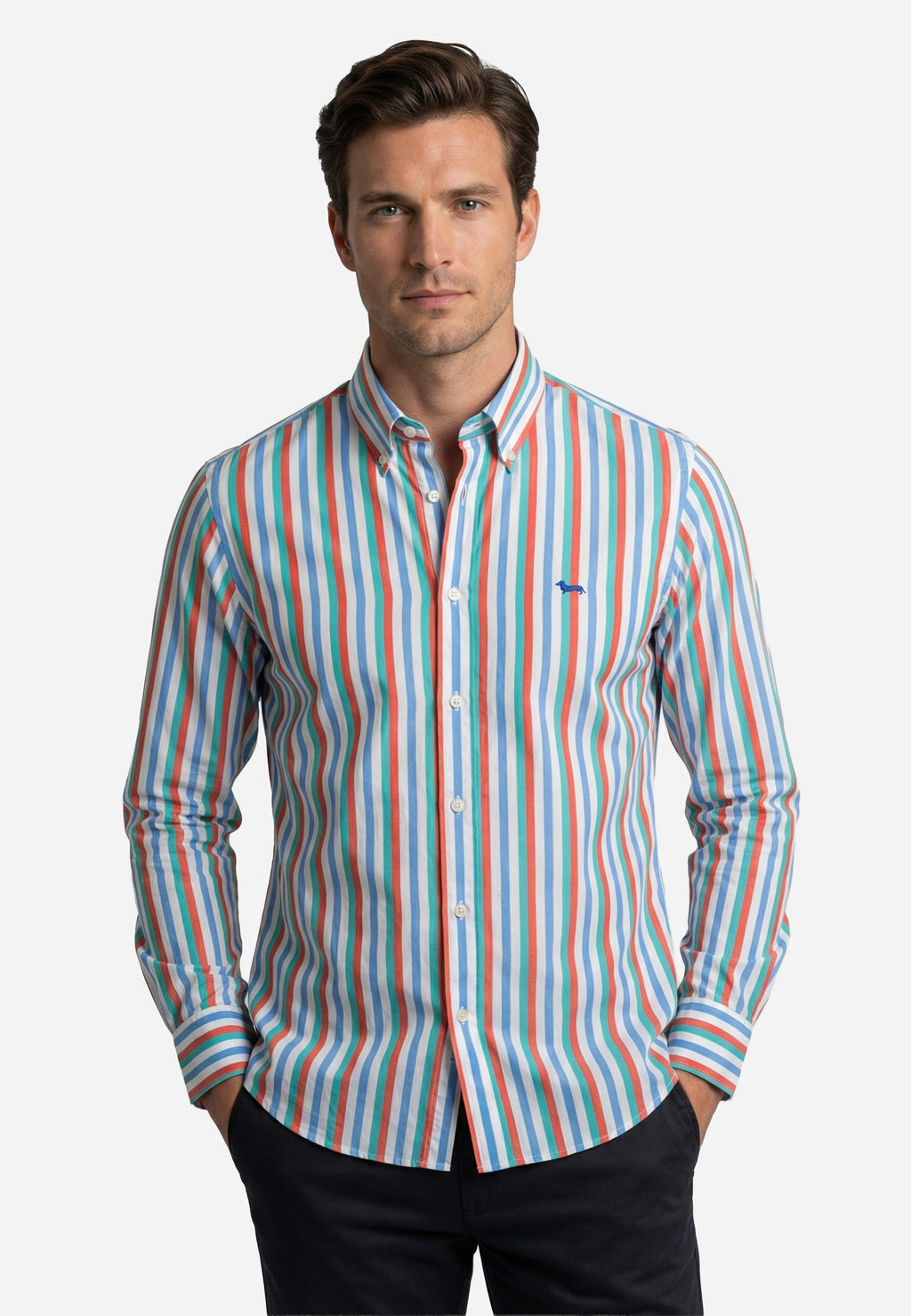 Camisa Rayas Rojas/Azul H&B
