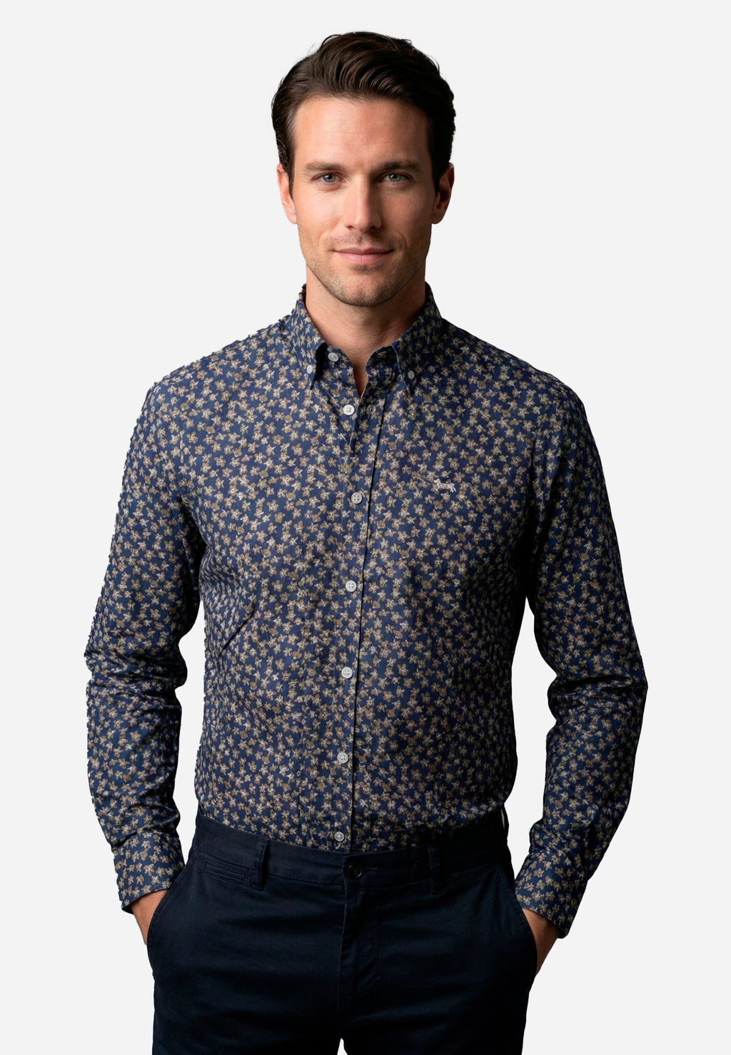 Camiseta Hombre Azul Logo H&B