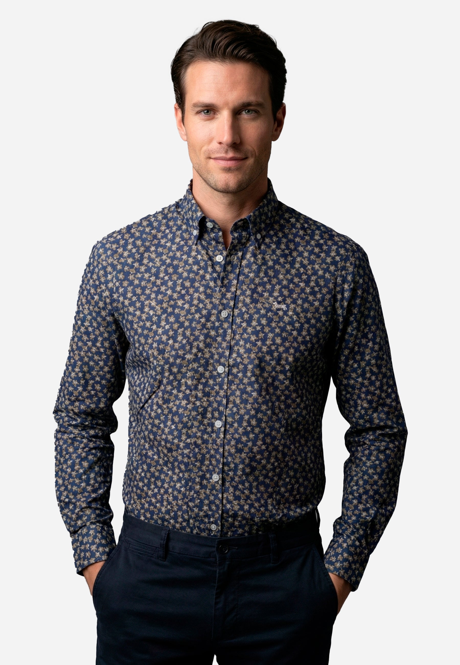 Camiseta Hombre Azul Logo H&B