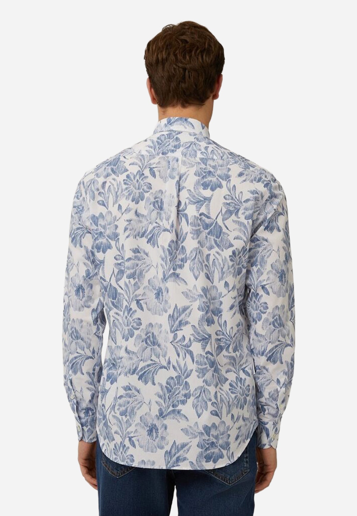 Camisa Blanca Con Estampado Floral Azul H&B