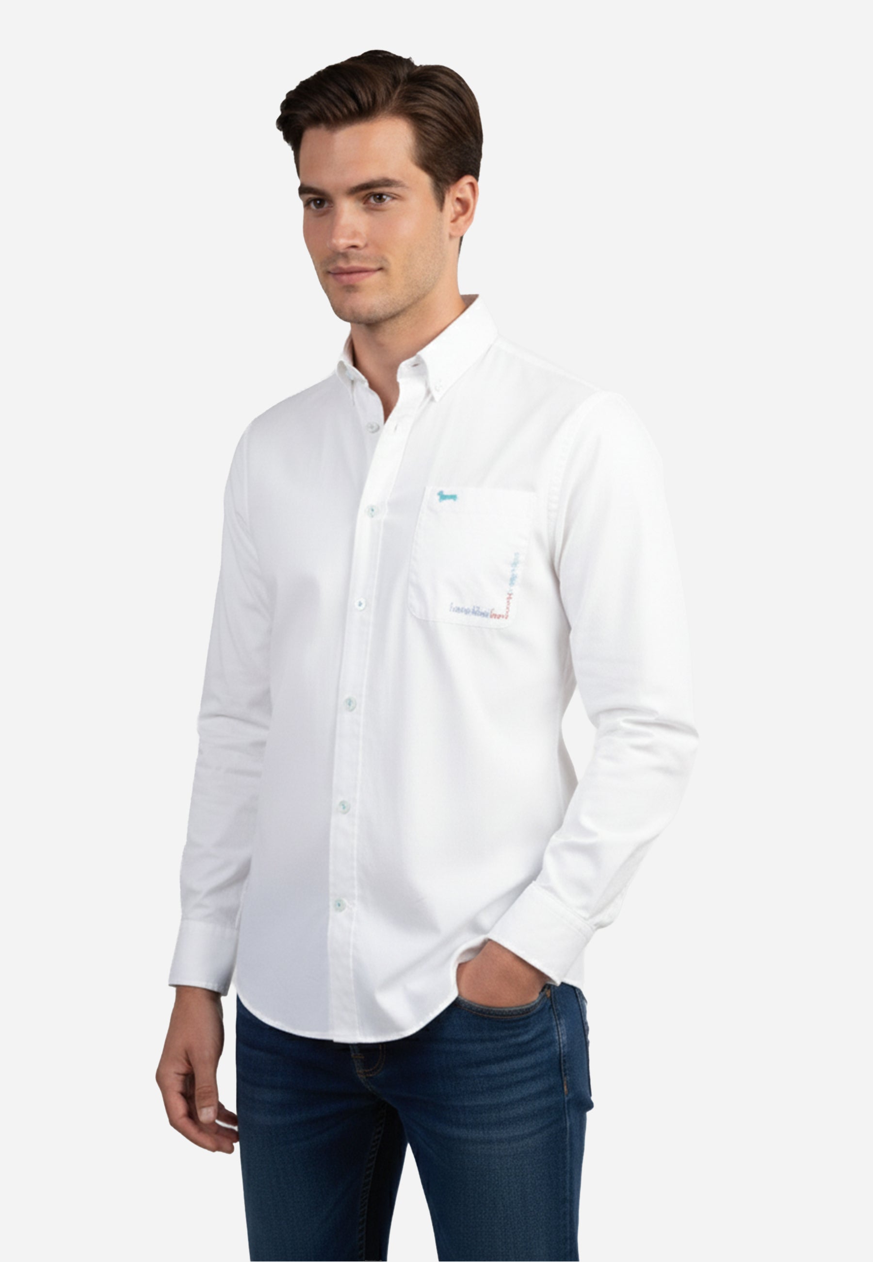 Camisa Blanca Clásica Logo H&B