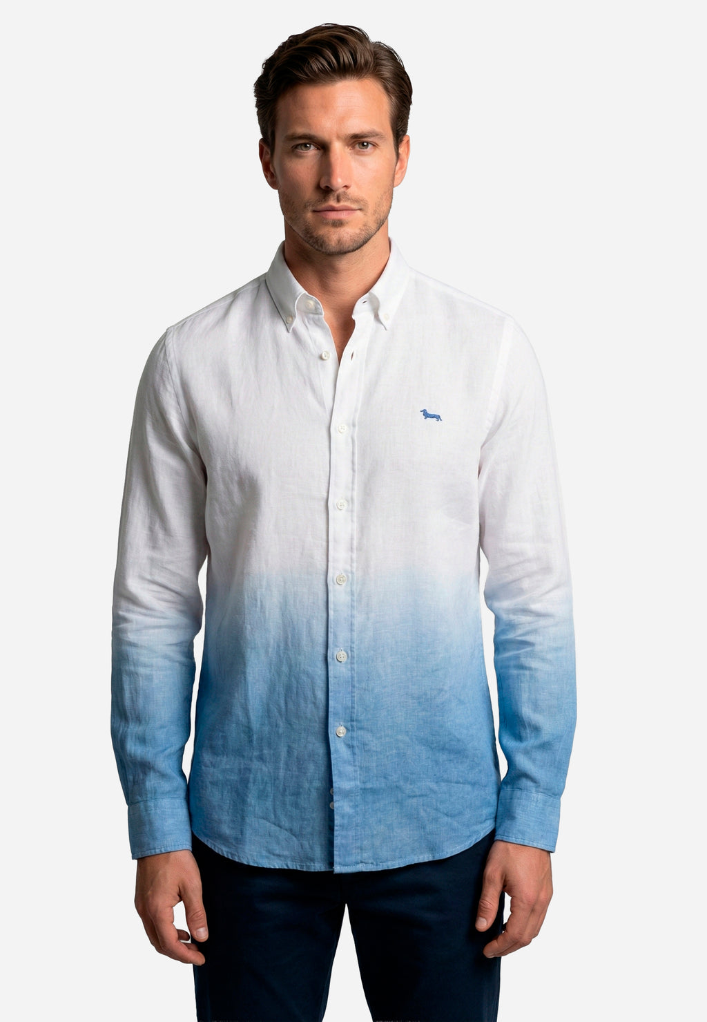 Camisa Blanca/Celeste H&B