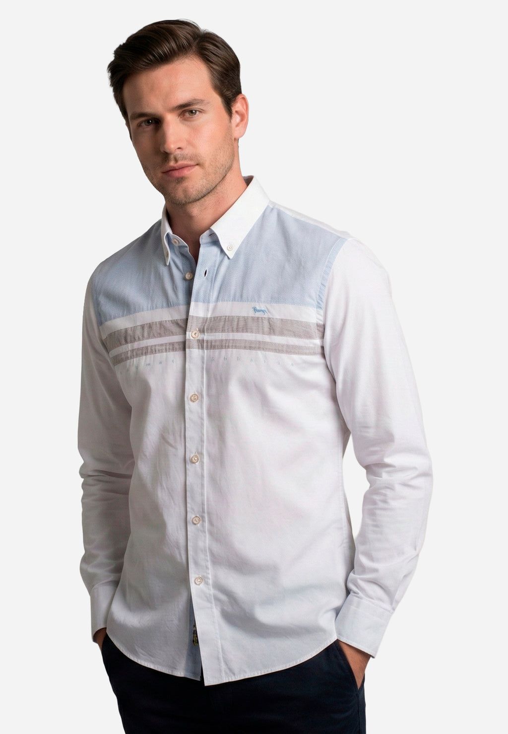 Camisa Blanca Versátil Hombre H&B.