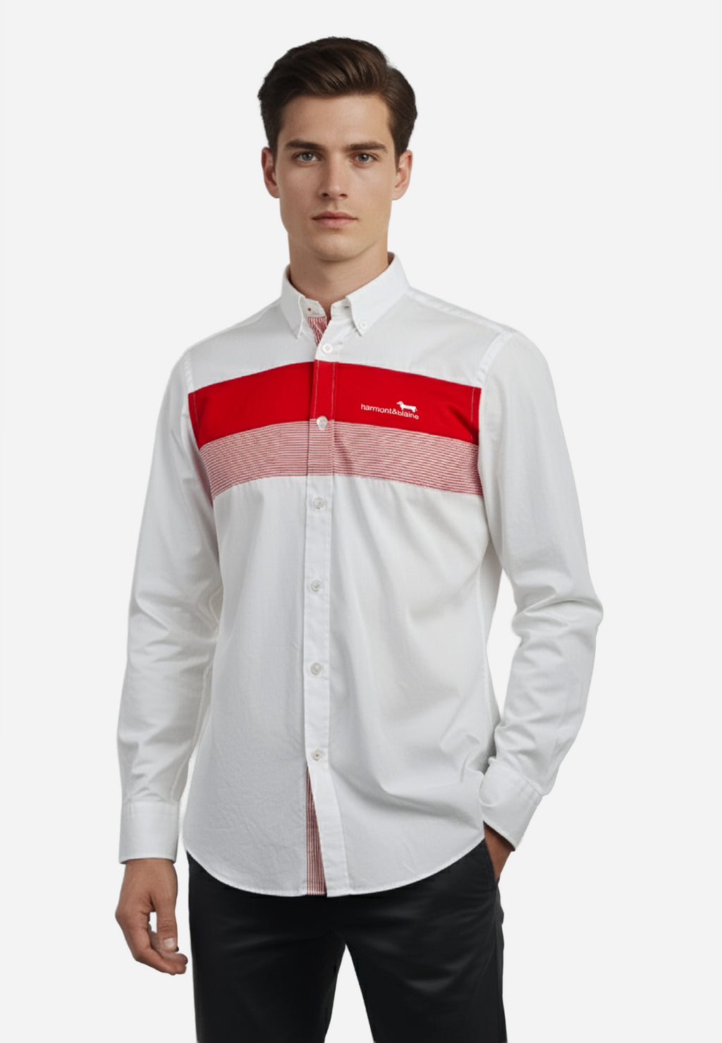 Camisa Blanca/Rojo H&B