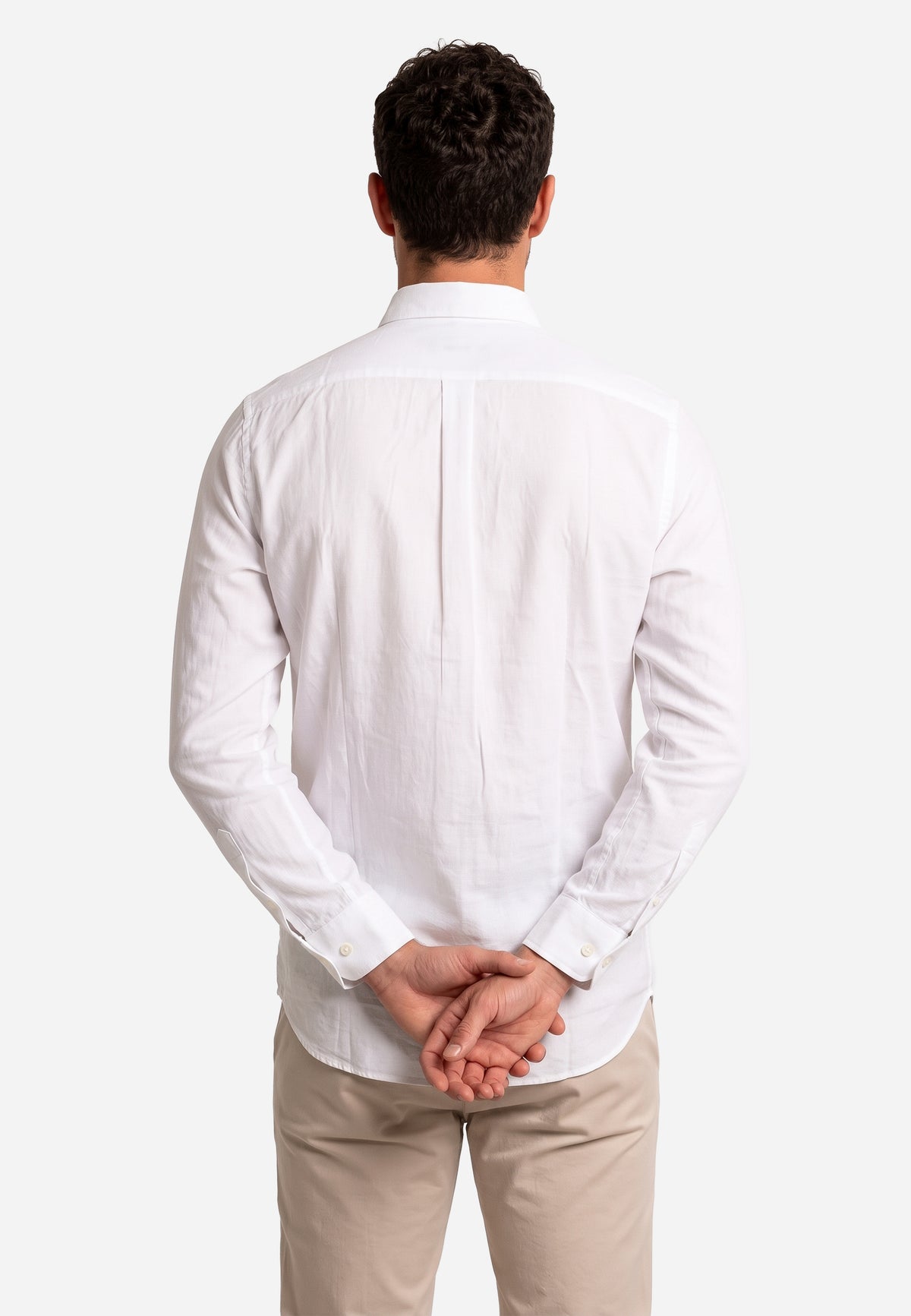 Camisa Blanca Con Franja Verde Contrastante HYB.