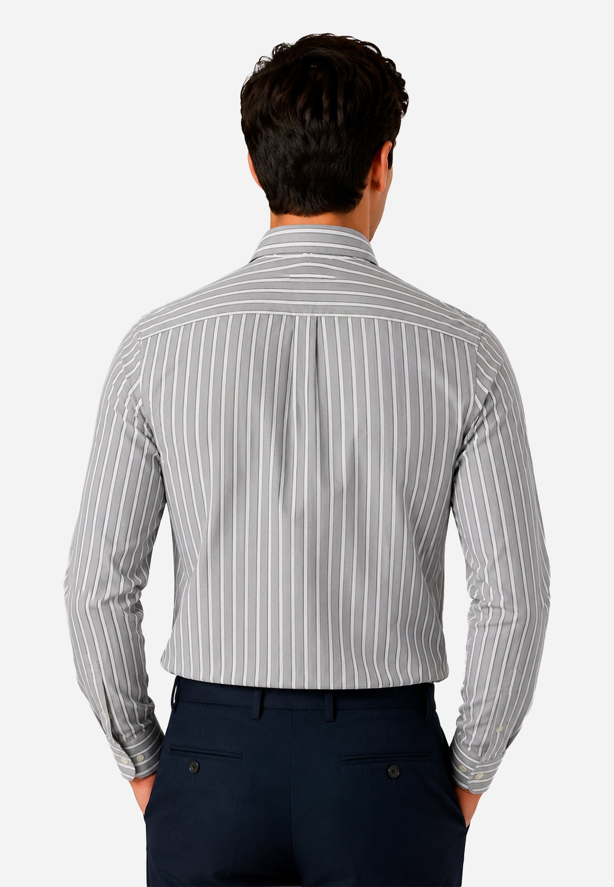 Camisa Gris Rayas Hombre H&B.