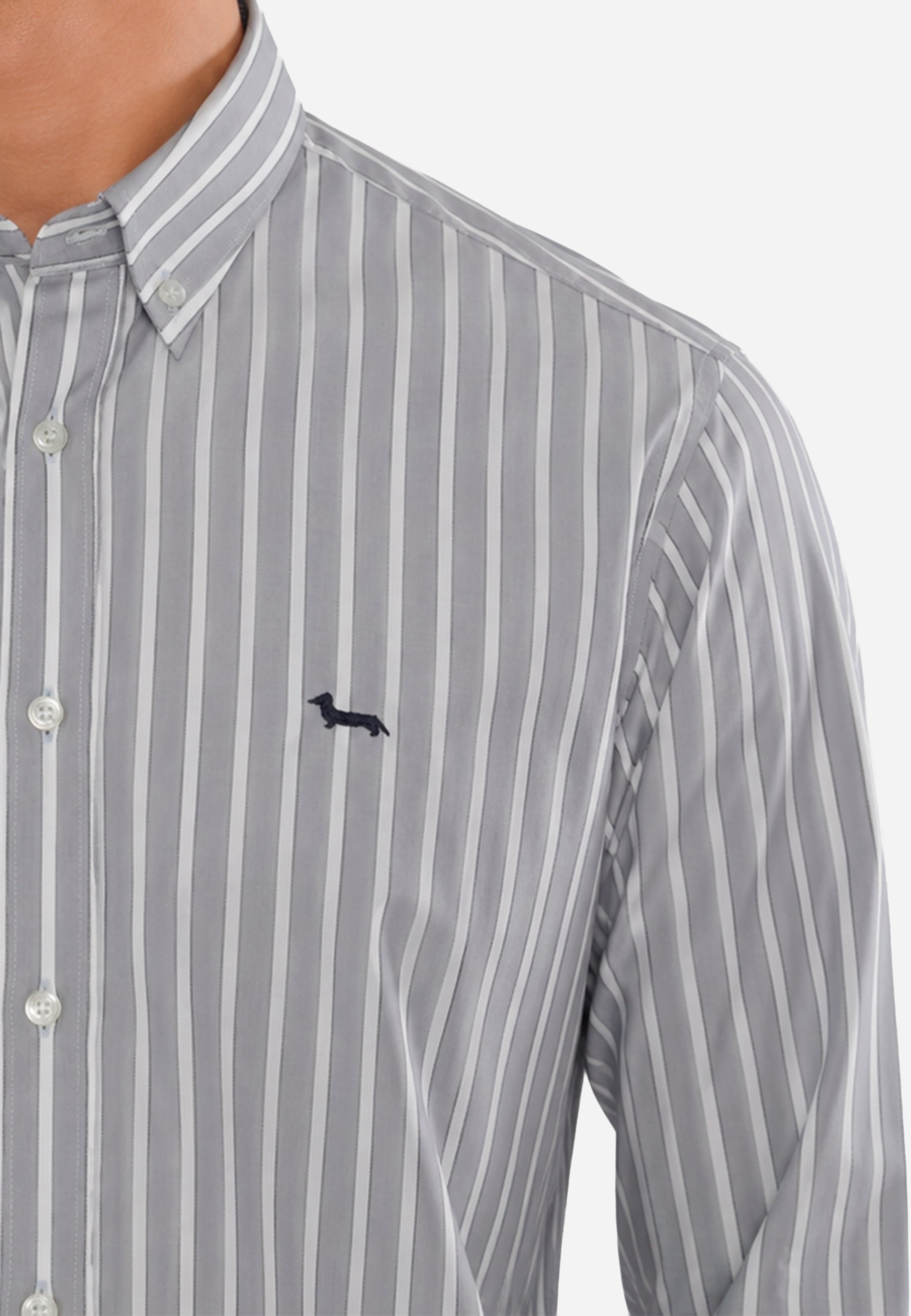 Camisa Gris Rayas Hombre H&B.