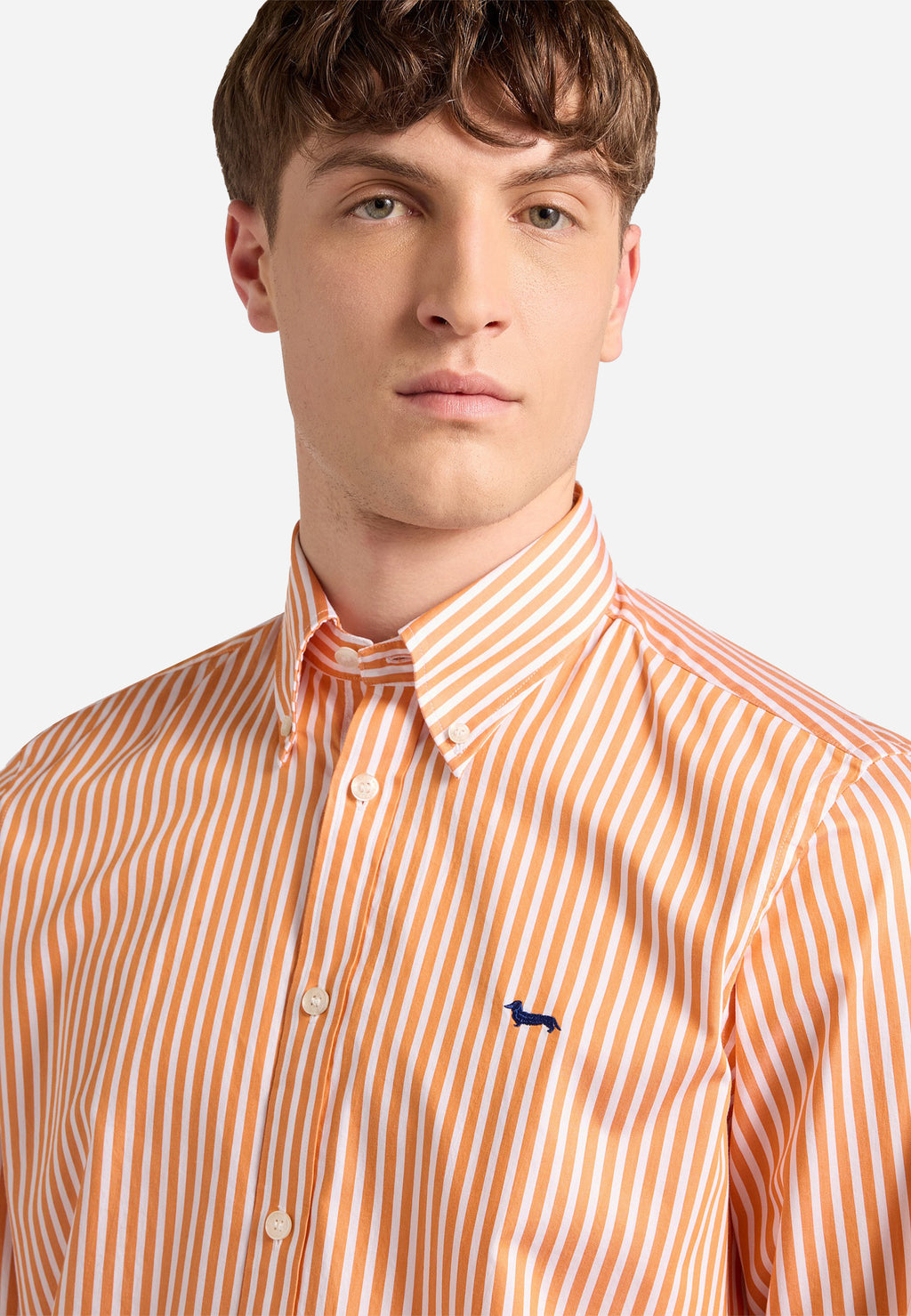 Camisa Naranja Rayas Hombre H&B.