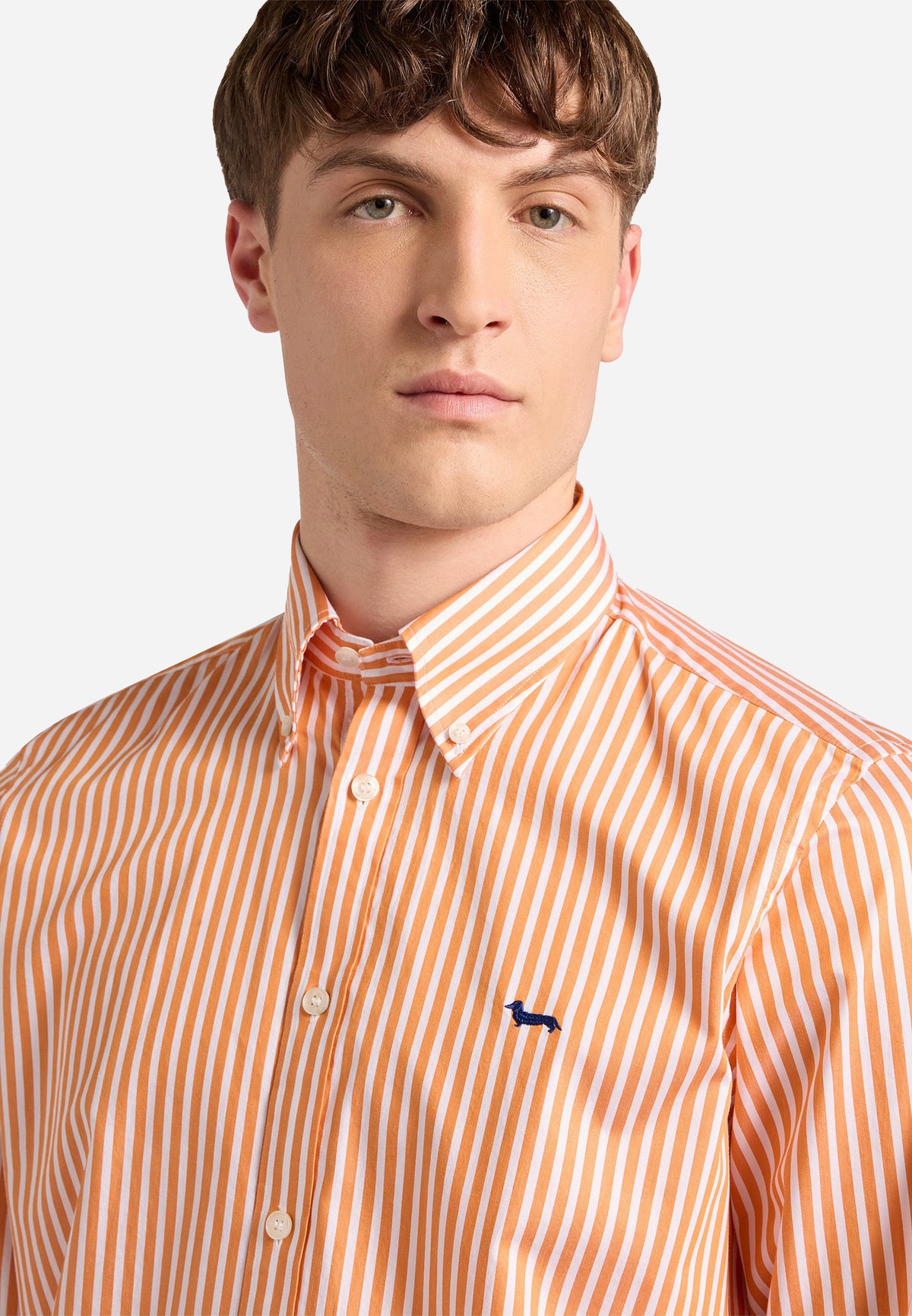 Camisa Naranja Rayas Hombre H&B.